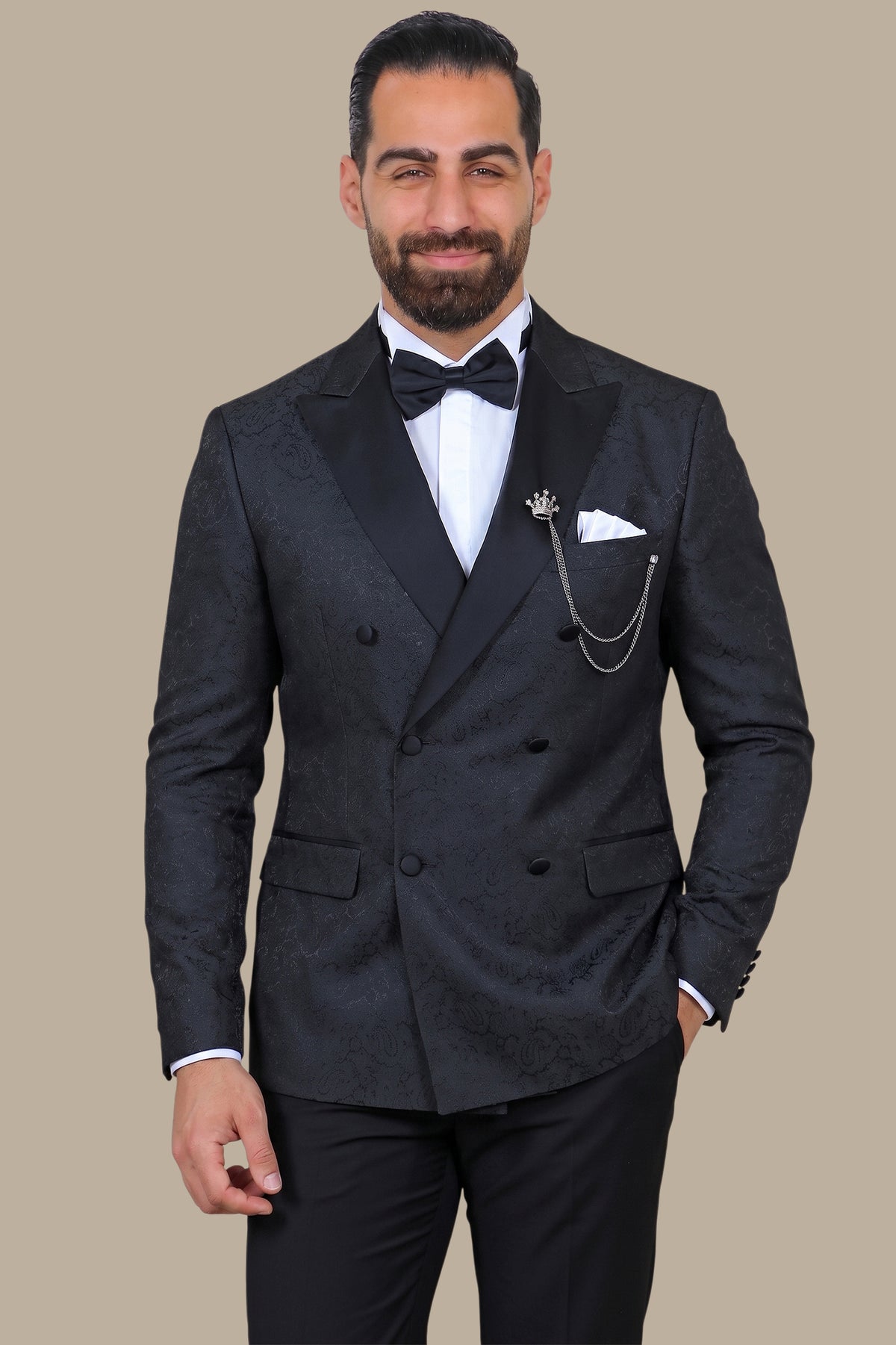 The Black Paisley Printed Tuxedo