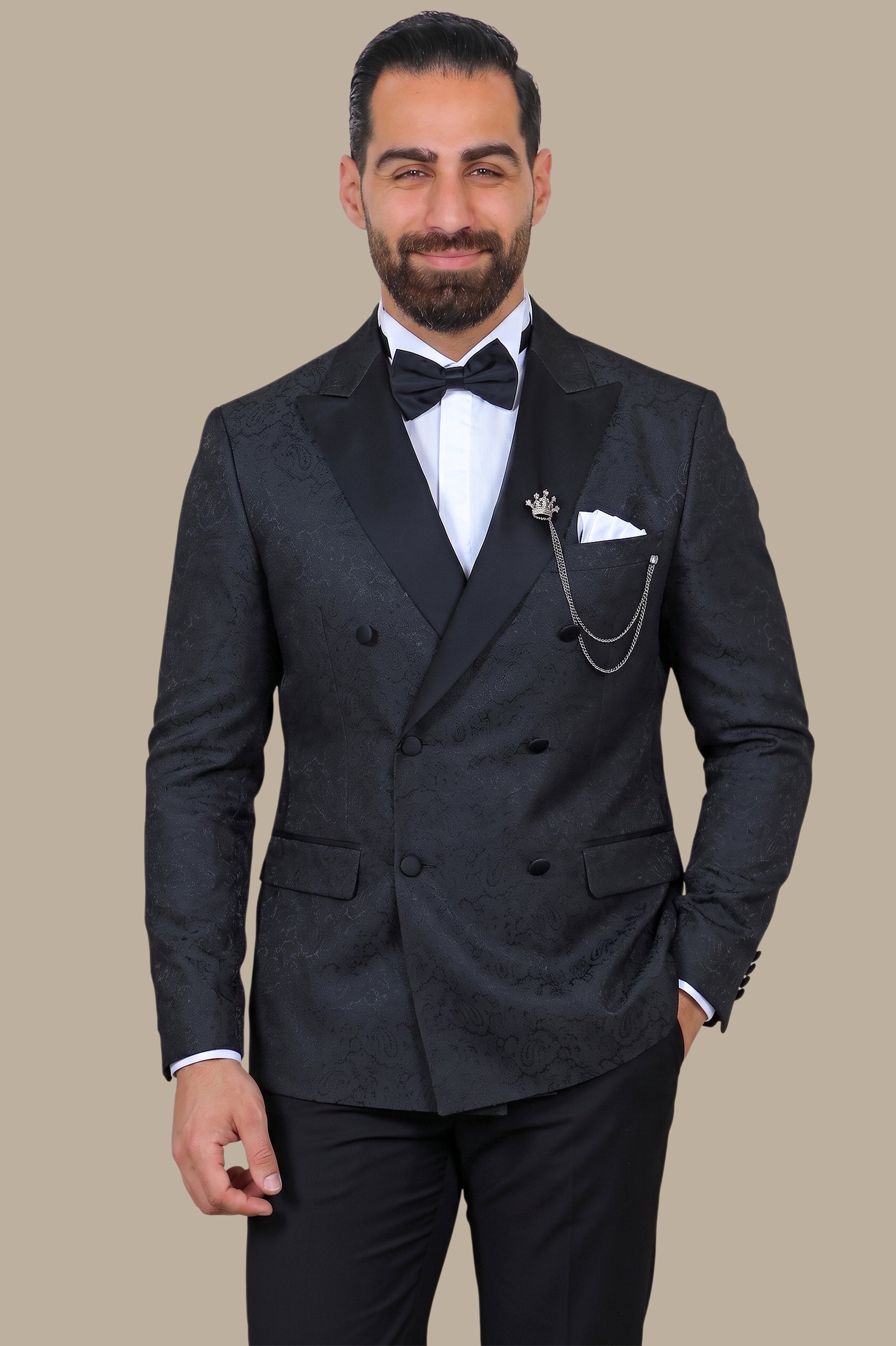 The Black Paisley Printed Tuxedo