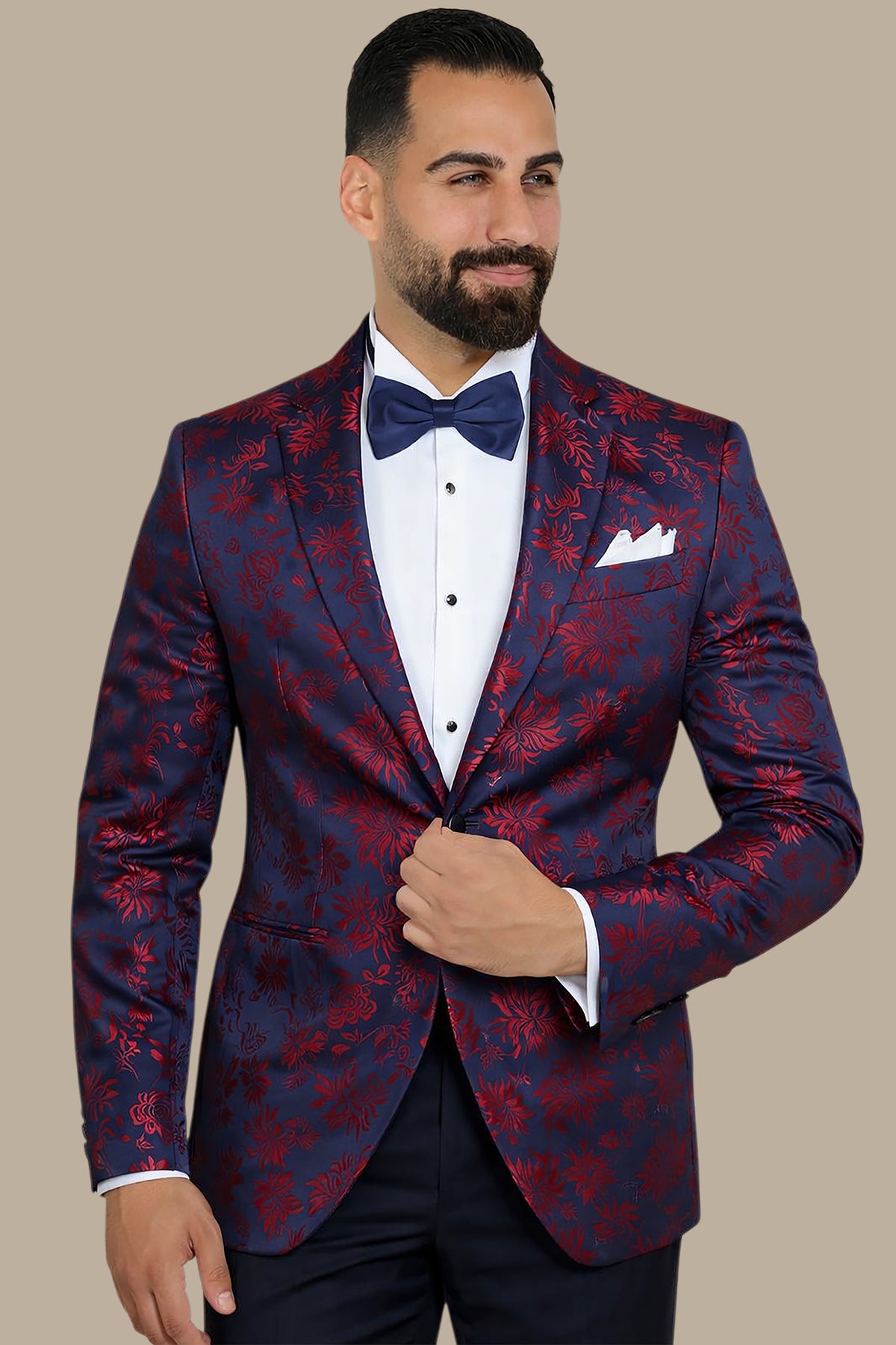 Crimson Petals: Blazer FV Special Jacquard Collection