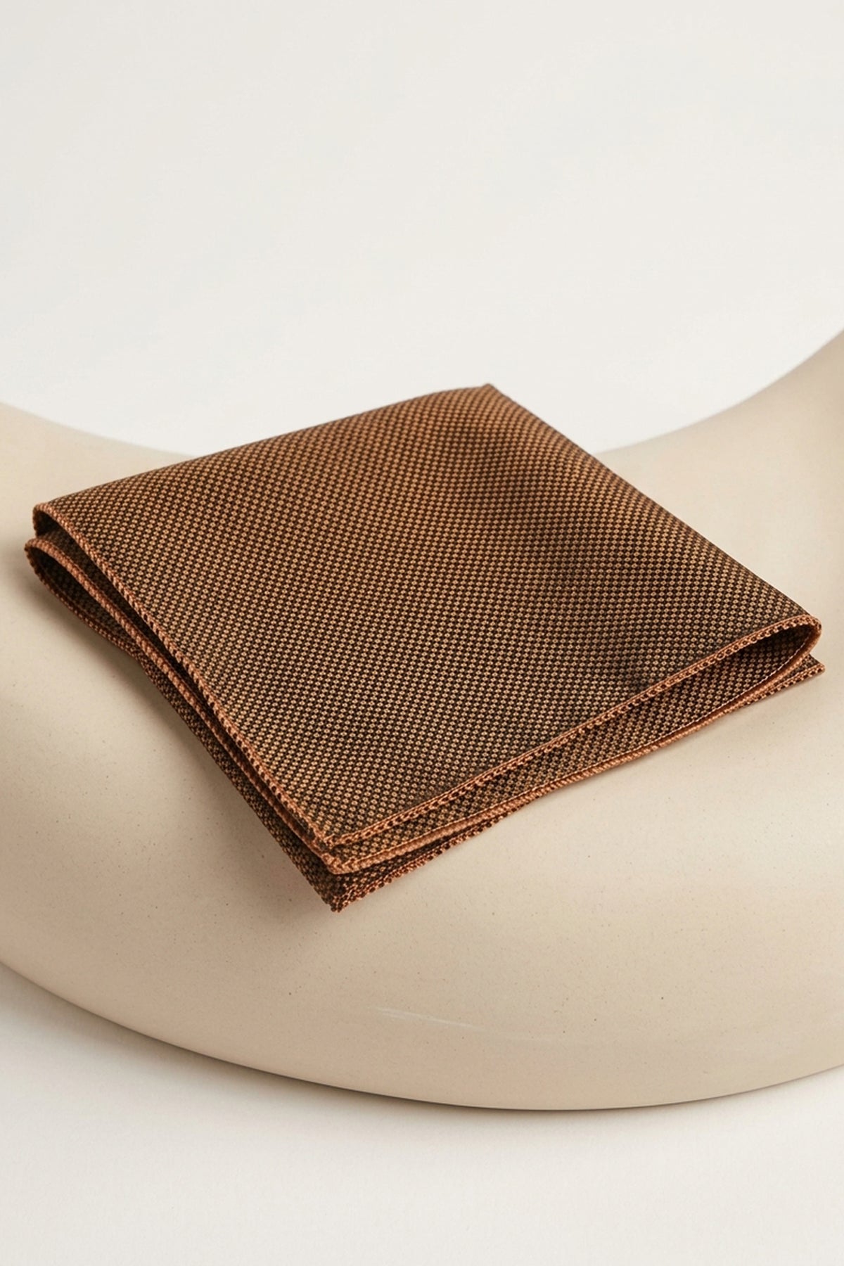 Khaki Structured Plain Pocket Square