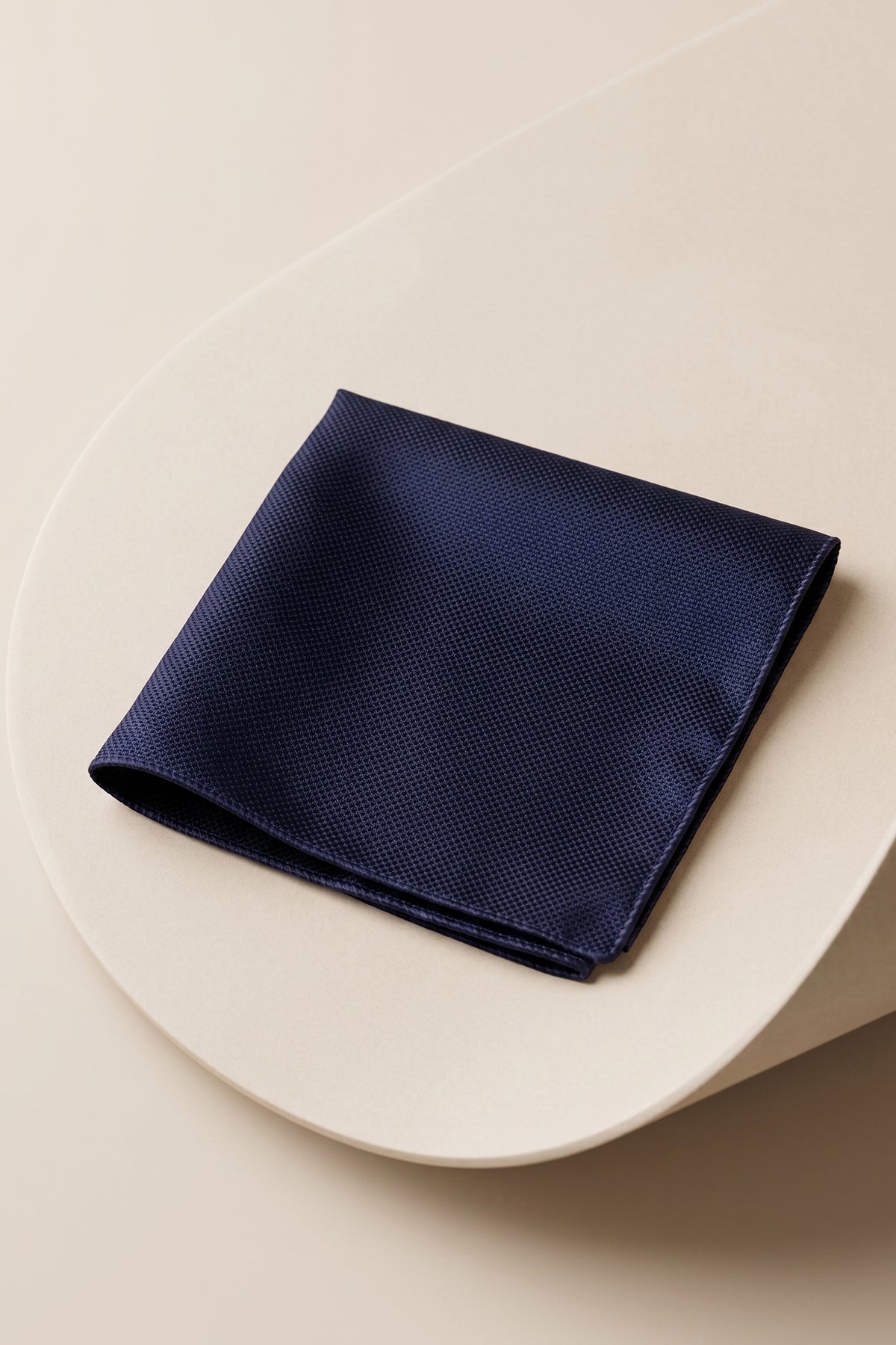 Navy Structured Pocket Square