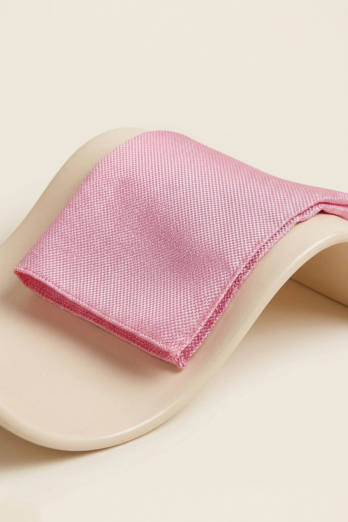 Pink Plain Structure Pocket Square