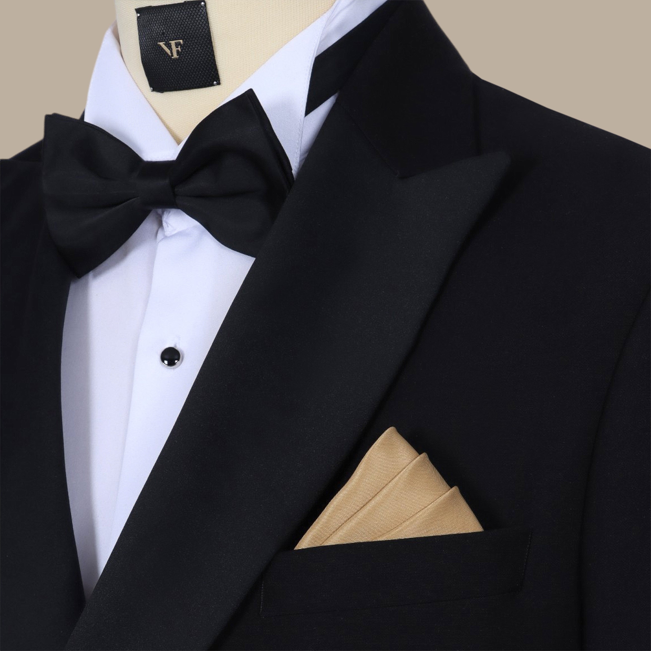 Gold Satin Plain Pocket Square