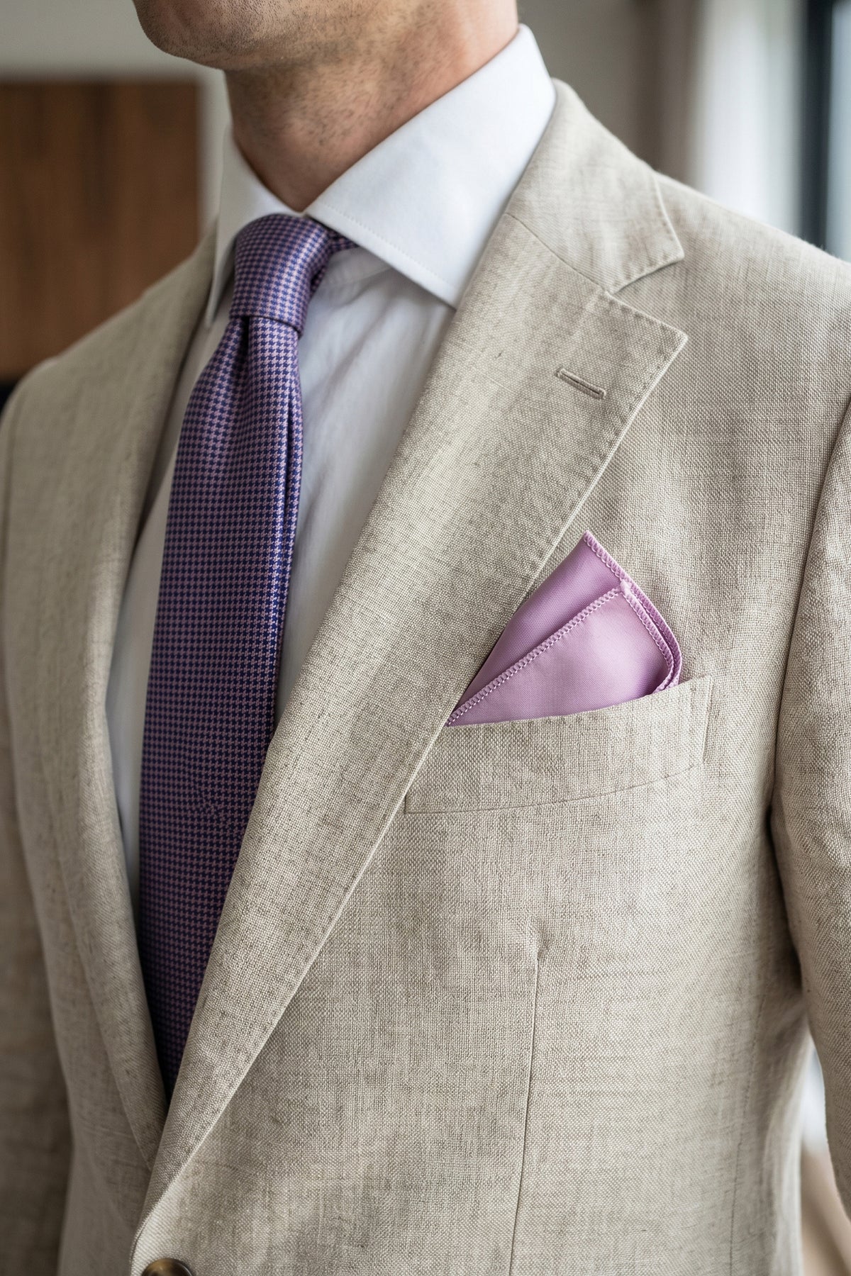 Rose Lilac Satin Pocket Square