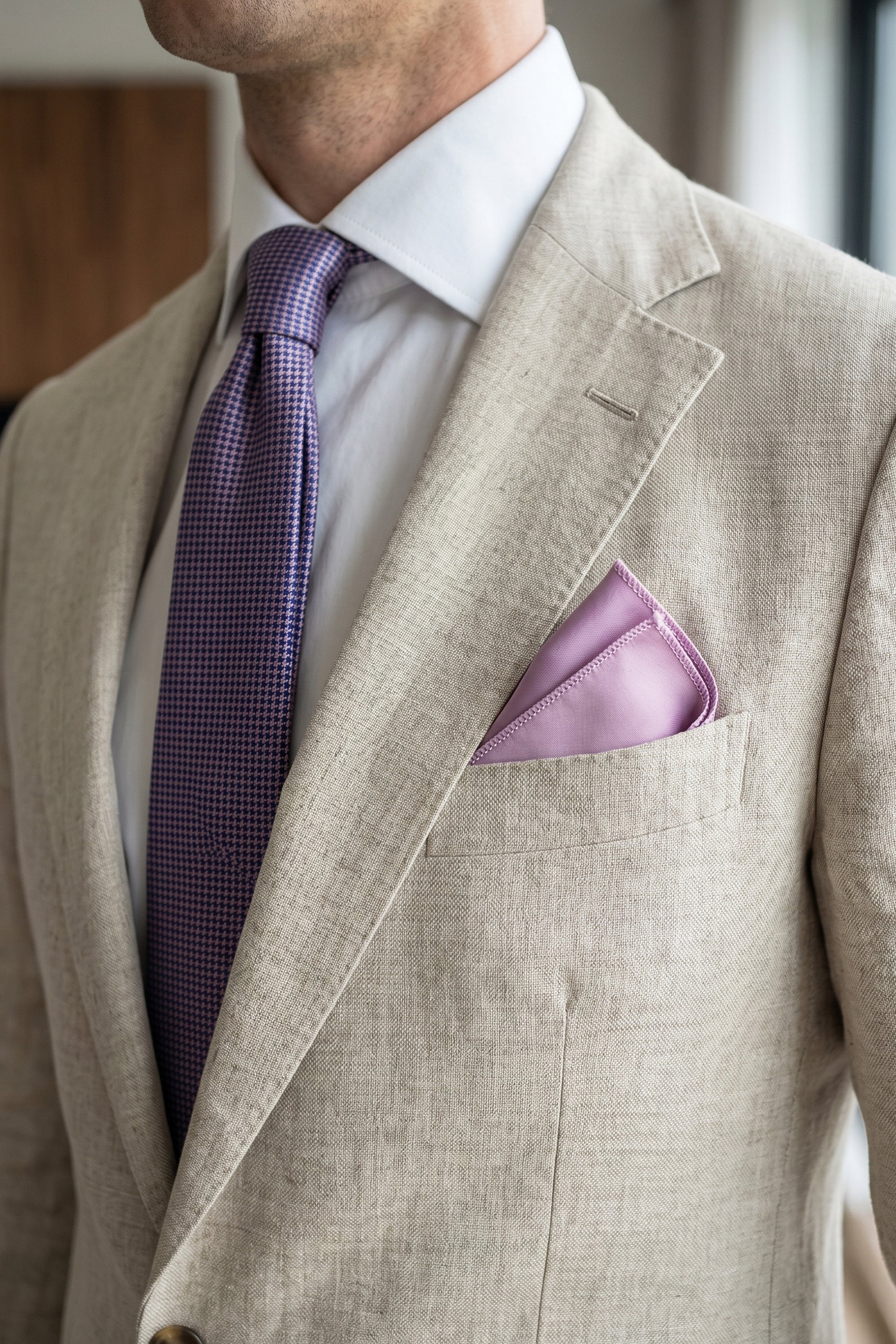 Rose Lilac Satin Pocket Square
