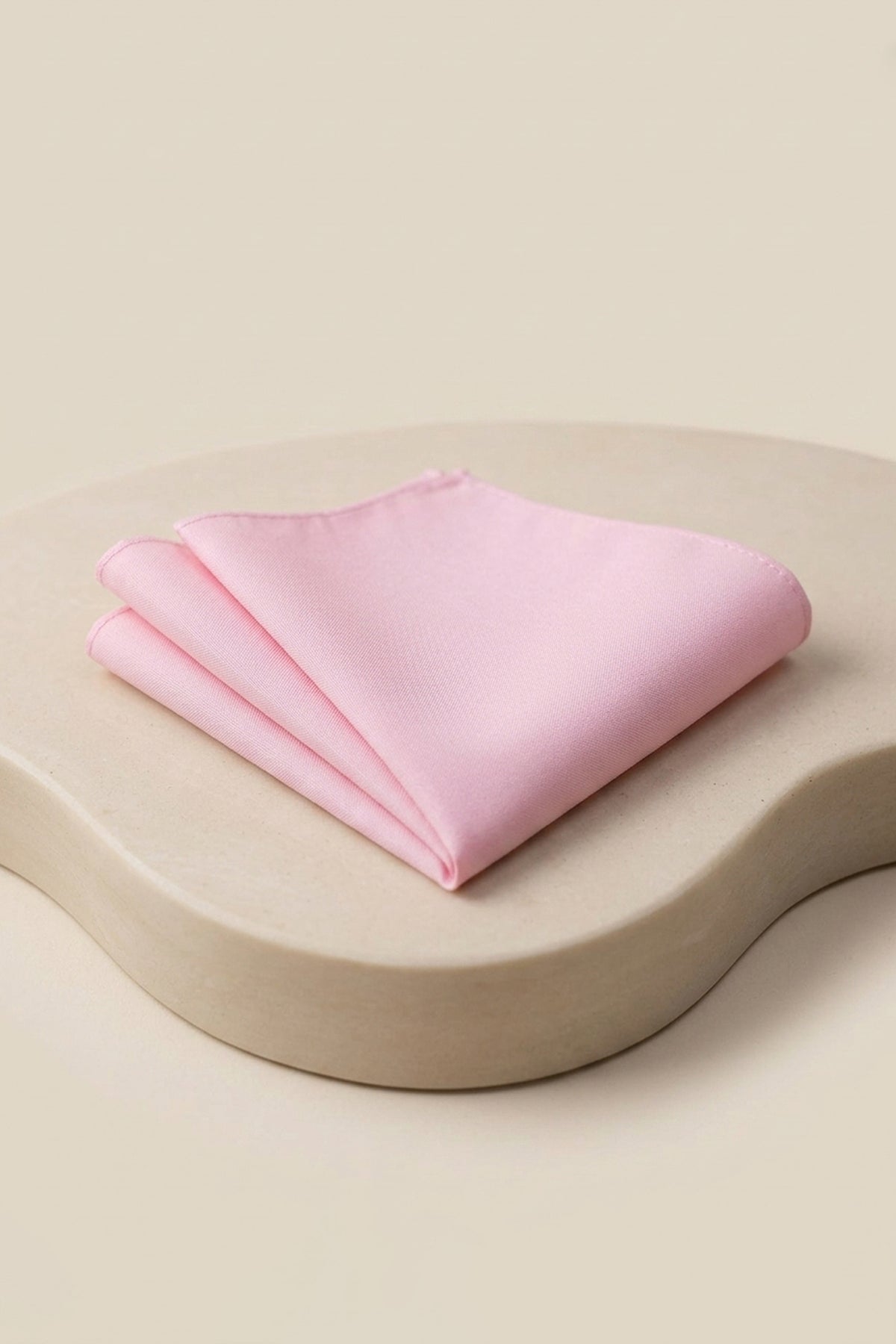 Pink Plain Satin Pocket Square