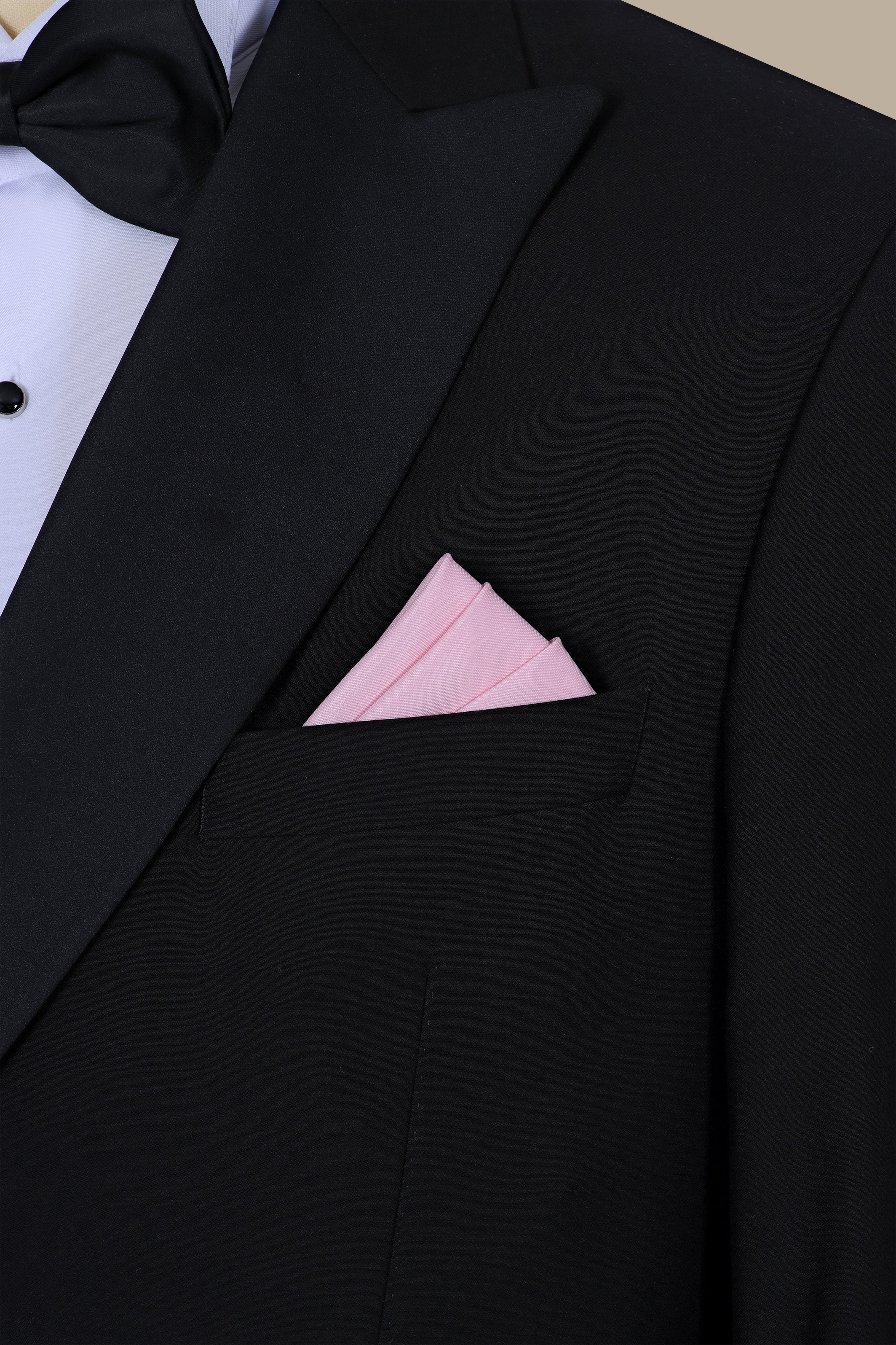 Pink Plain Satin Pocket Square