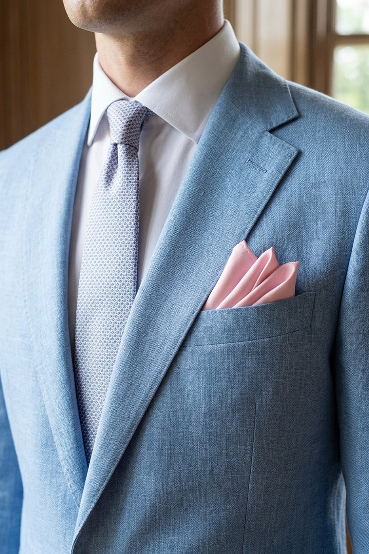 Pink Plain Satin Pocket Square