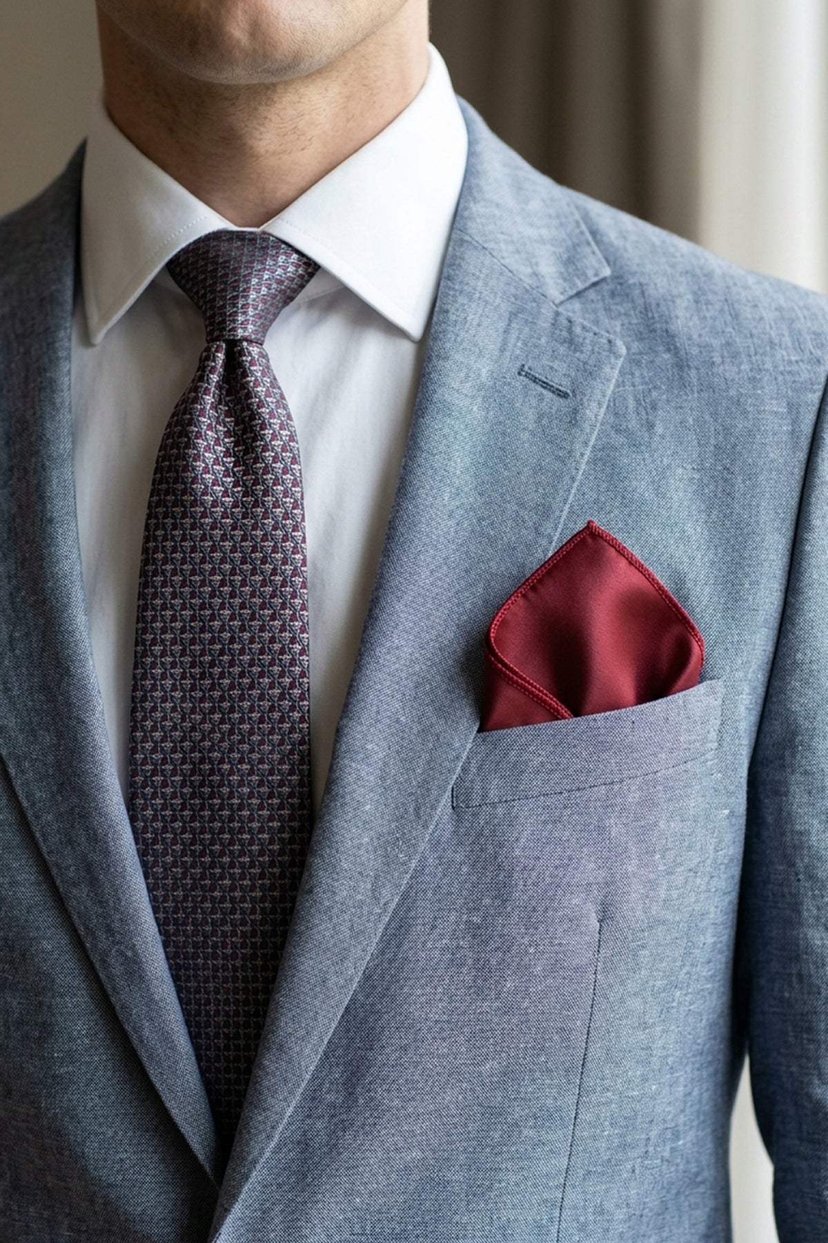 Satin Plain Pocket Square
