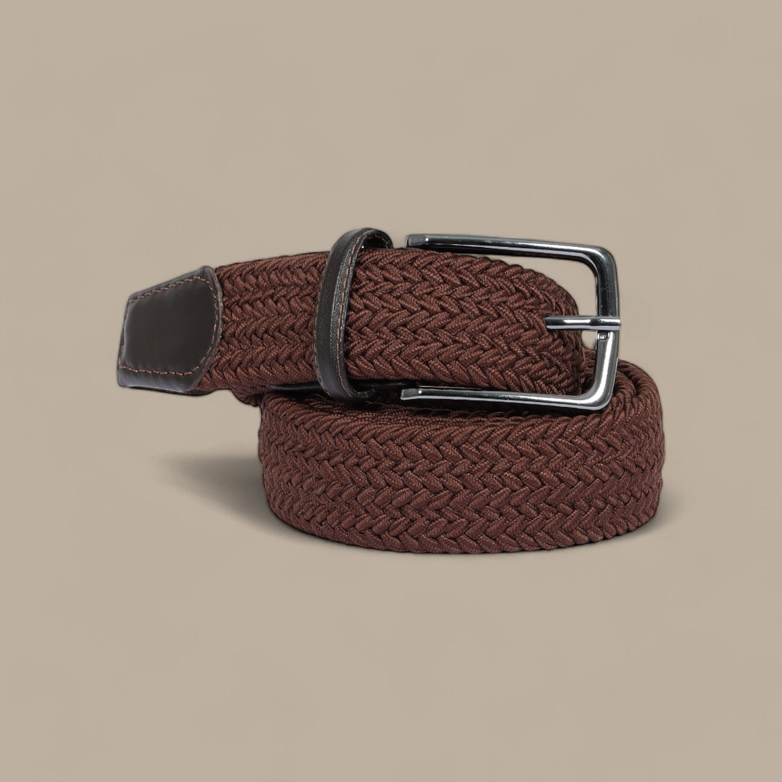 Casual Braided Belt in Brown