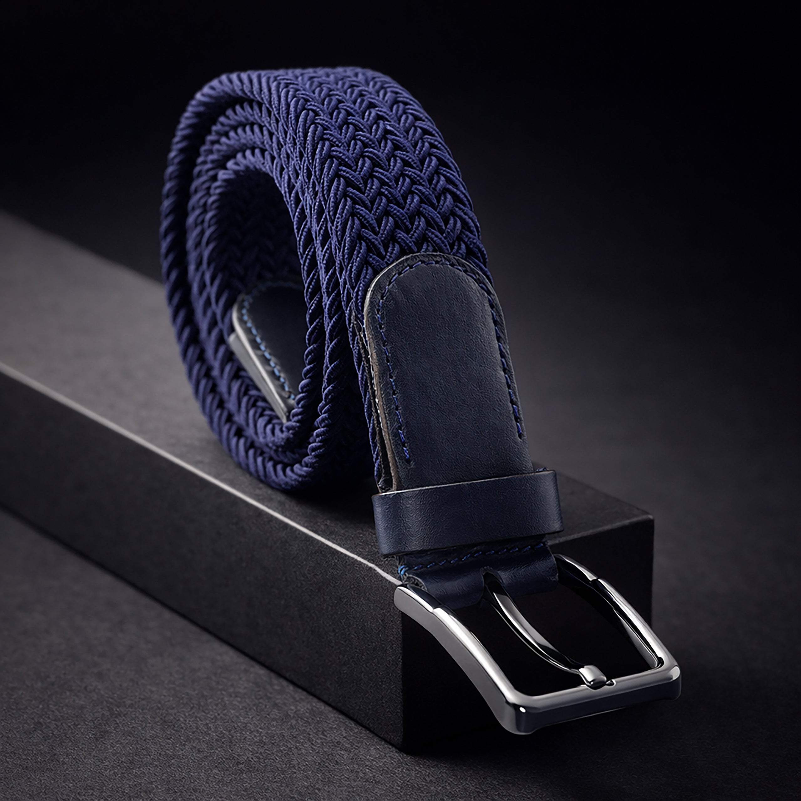 Petrol Elegance: Casual Braided Leather Belt