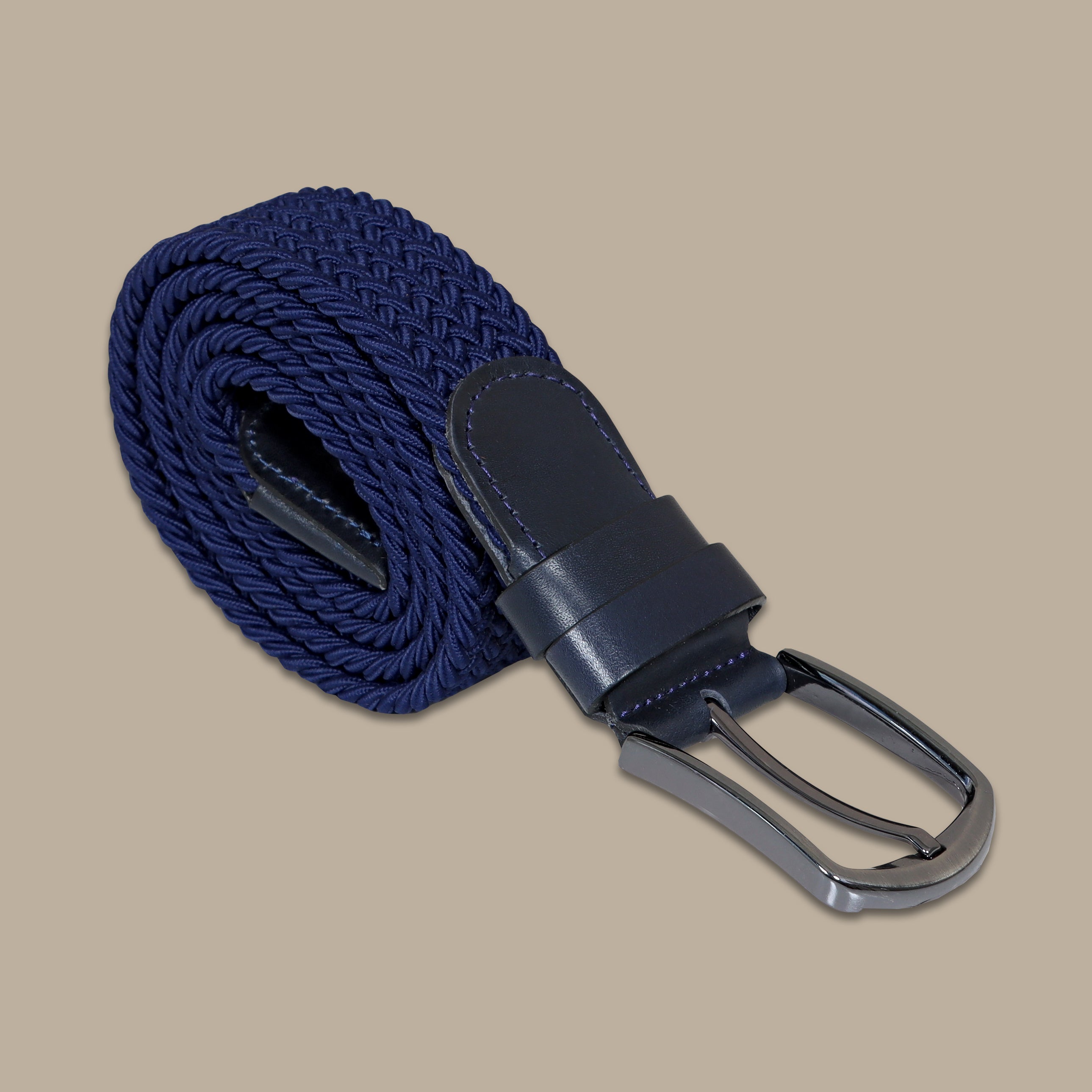 Petrol Elegance: Casual Braided Leather Belt