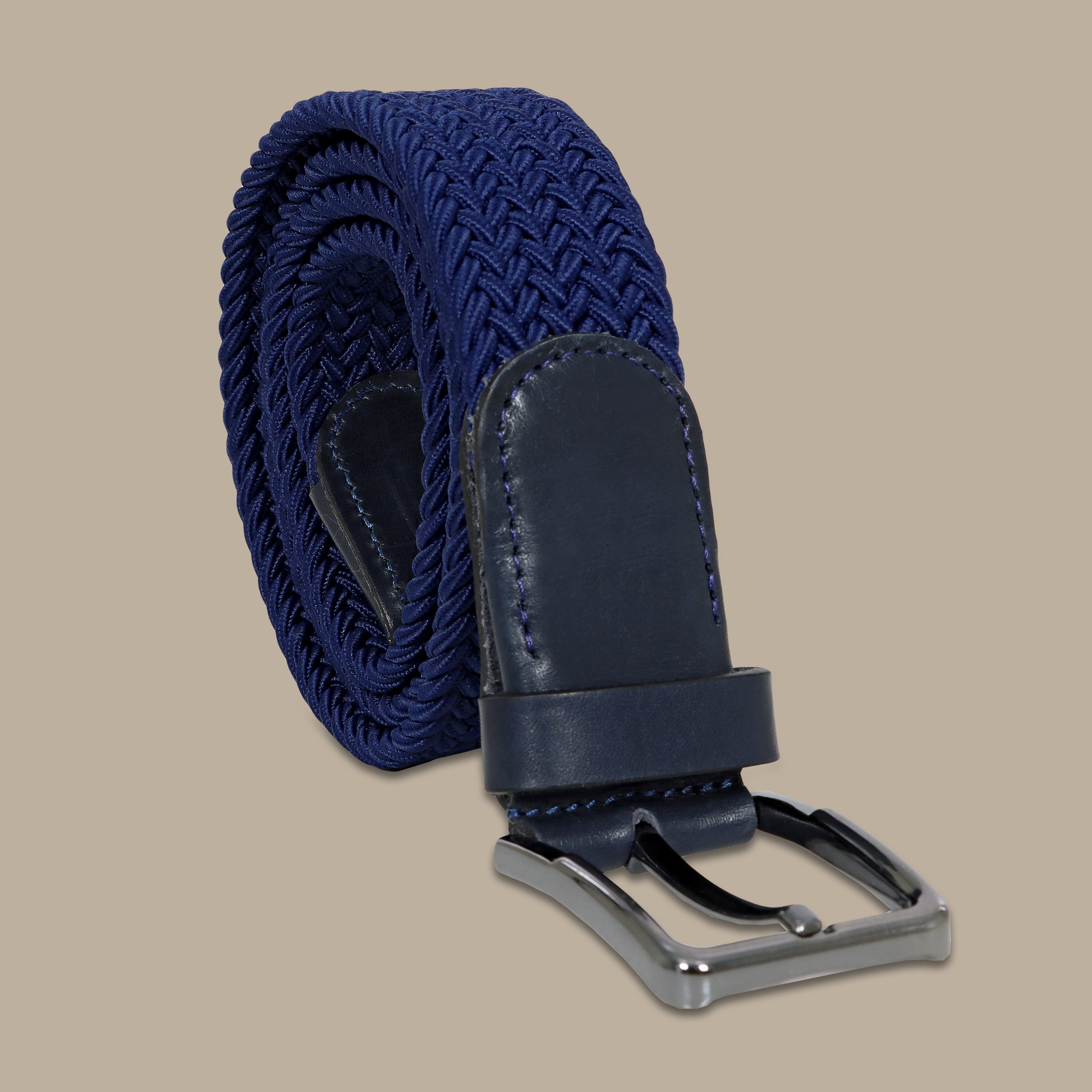 Petrol Elegance: Casual Braided Leather Belt