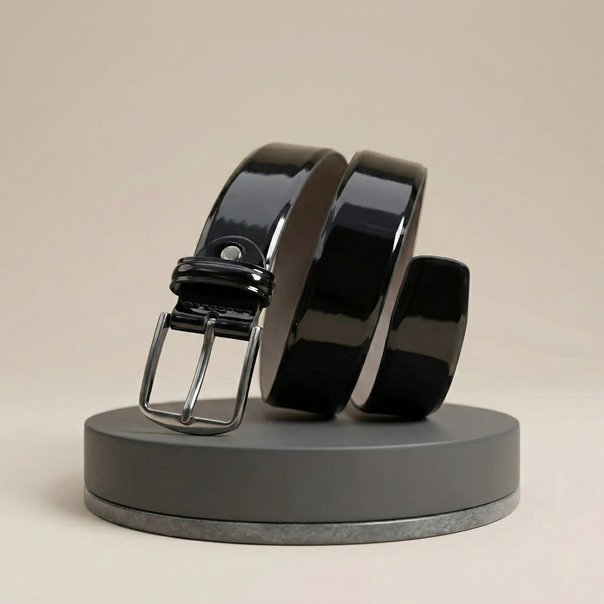 Black Shiny Tuxedo Belt: Sleek Style