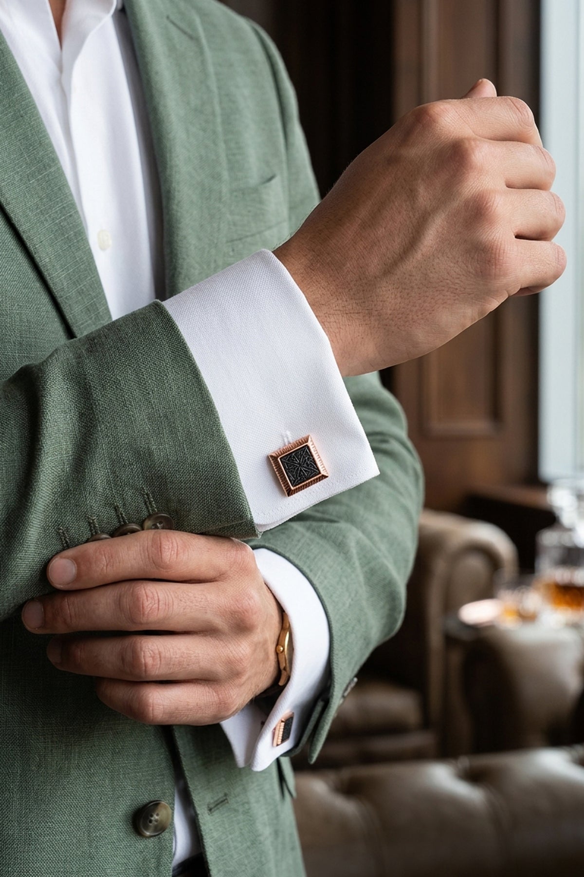 Rose Gold Square Cufflinks