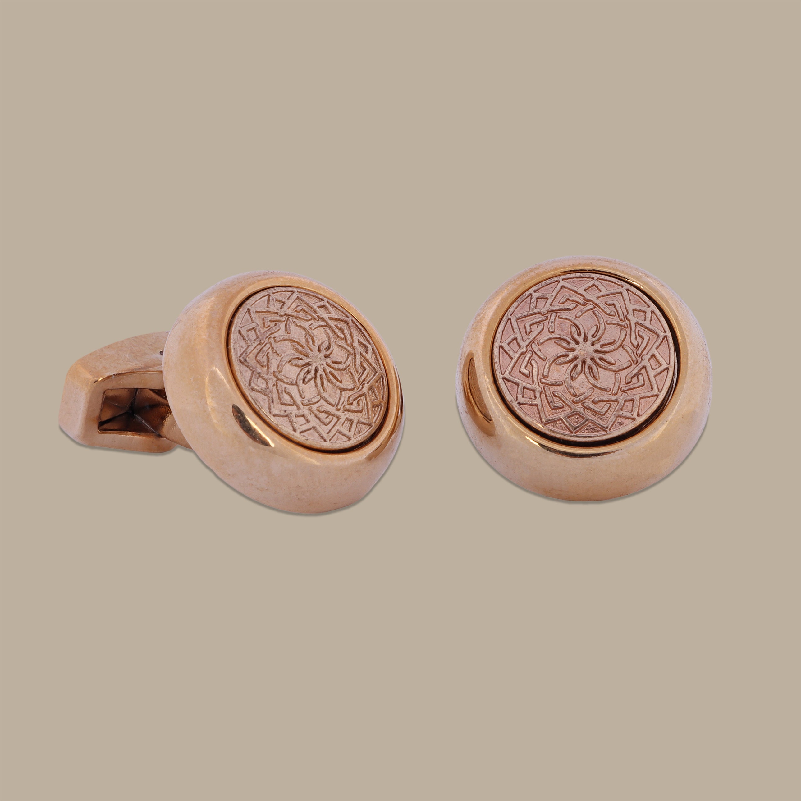 Round Gold Cufflinks