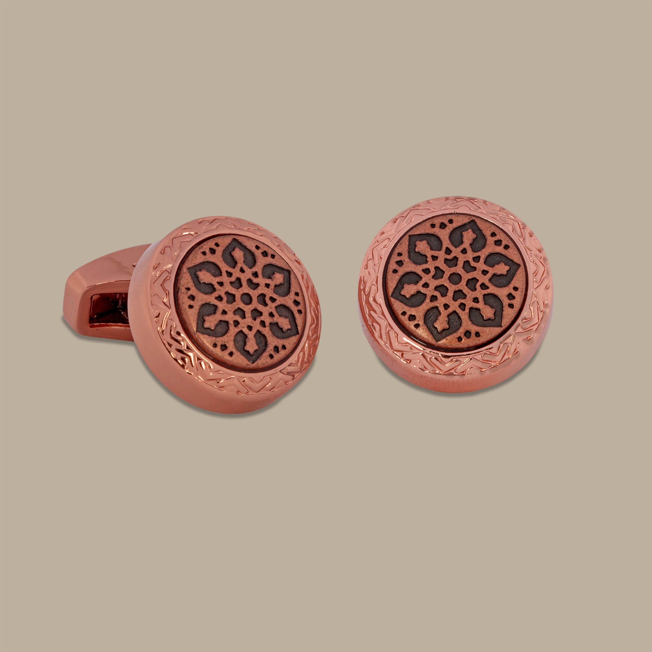 Rose Gold Round Cufflinks