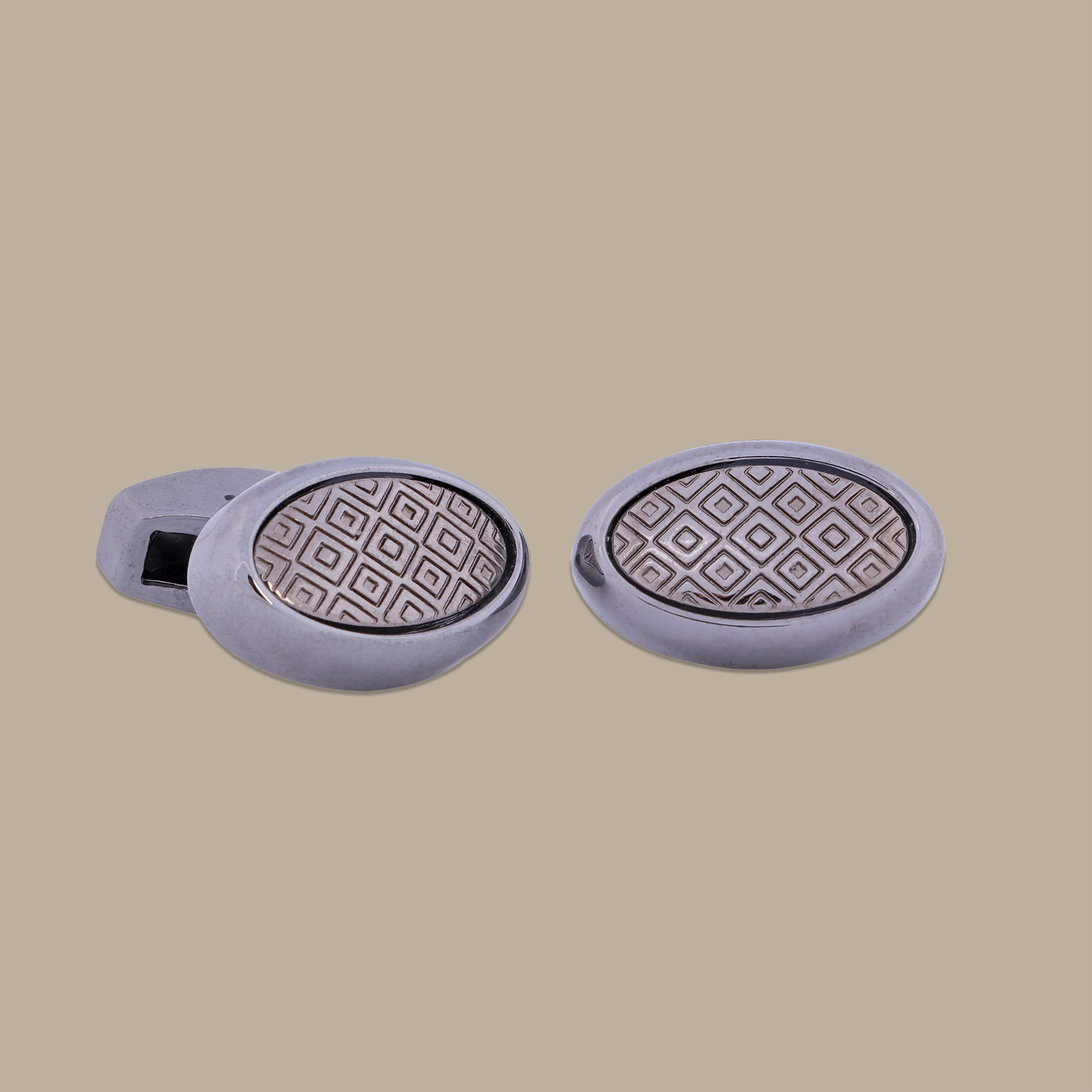 Oval Dark Grey Cufflinks