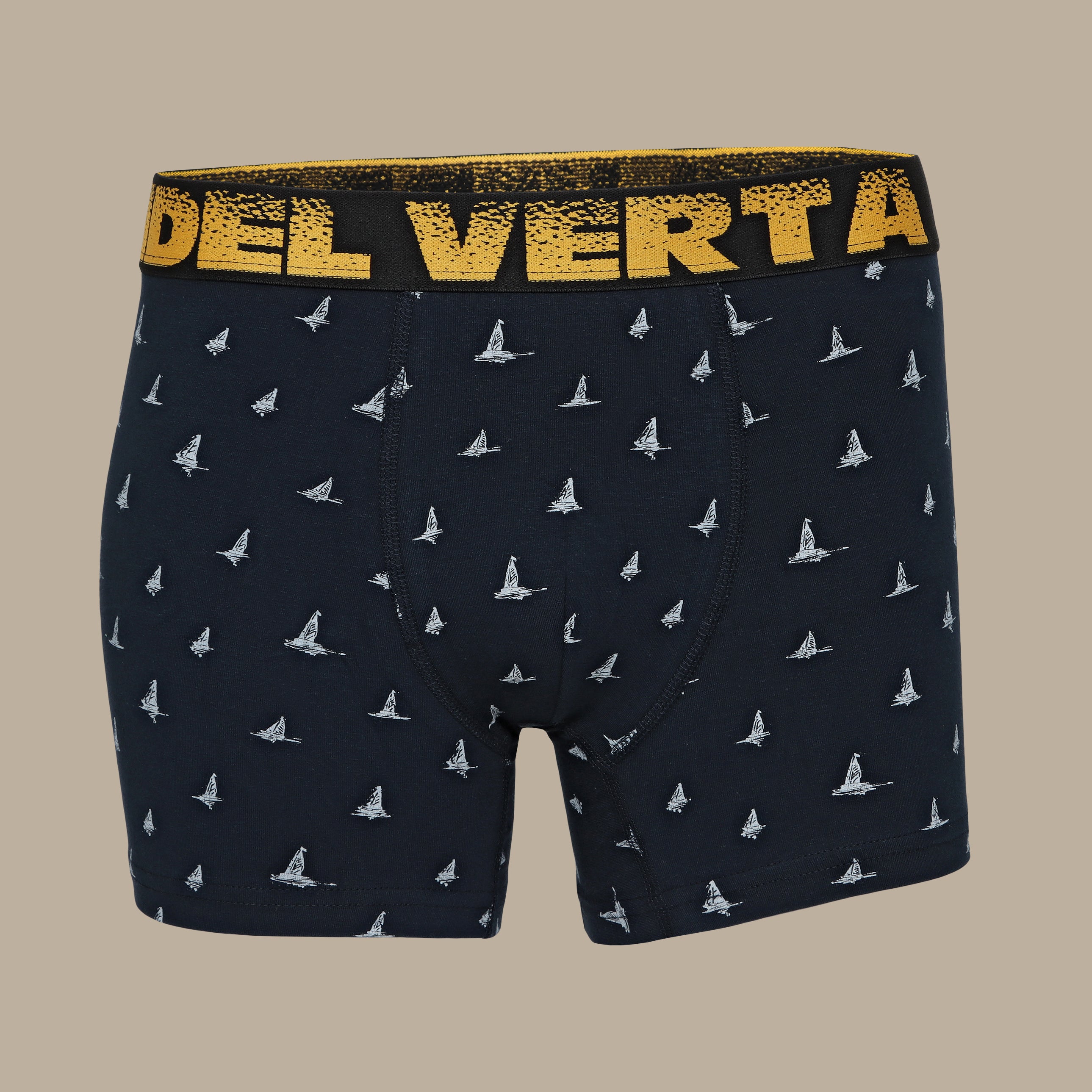 Navy Boxer with Boat Print