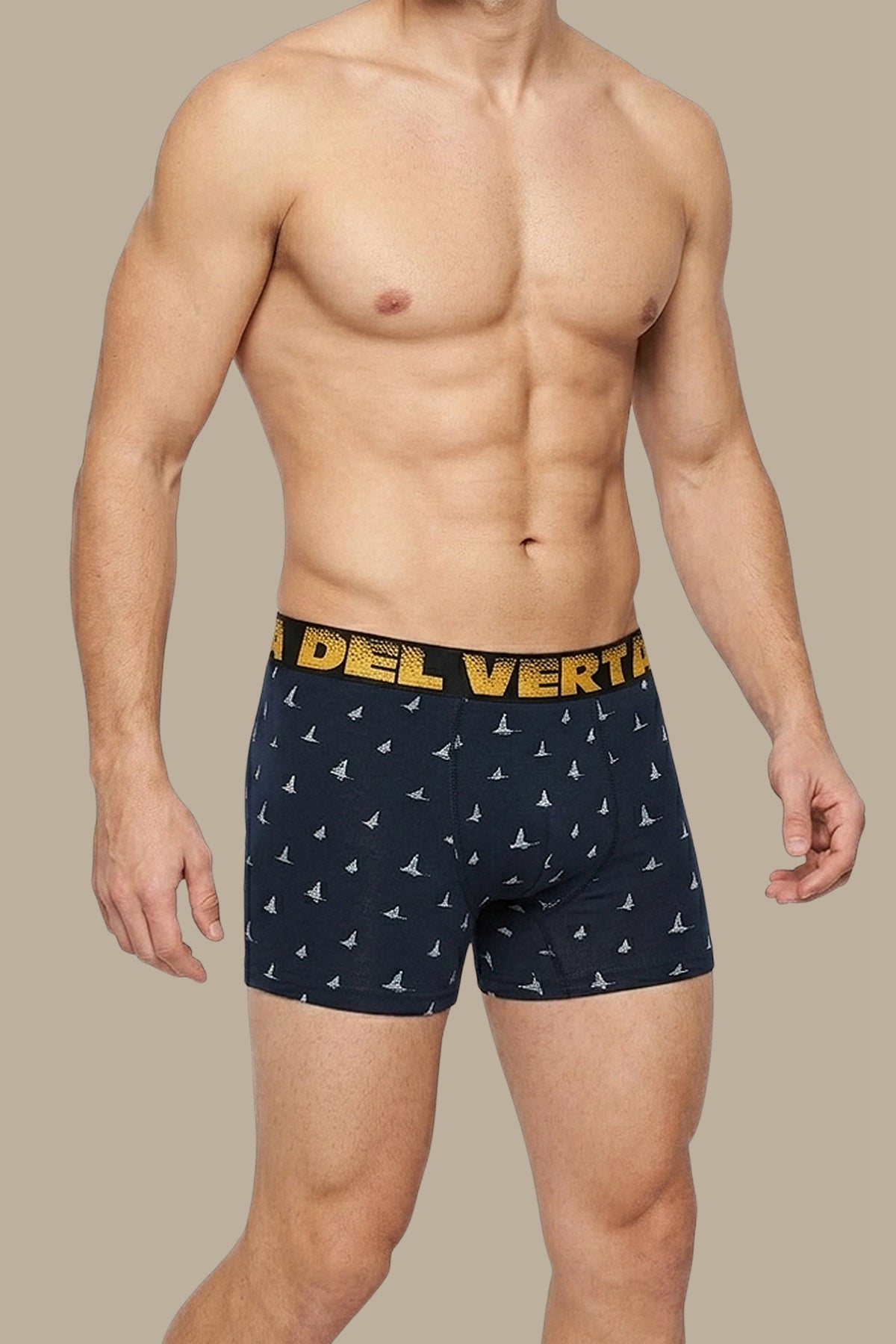 Navy Boxer with Boat Print