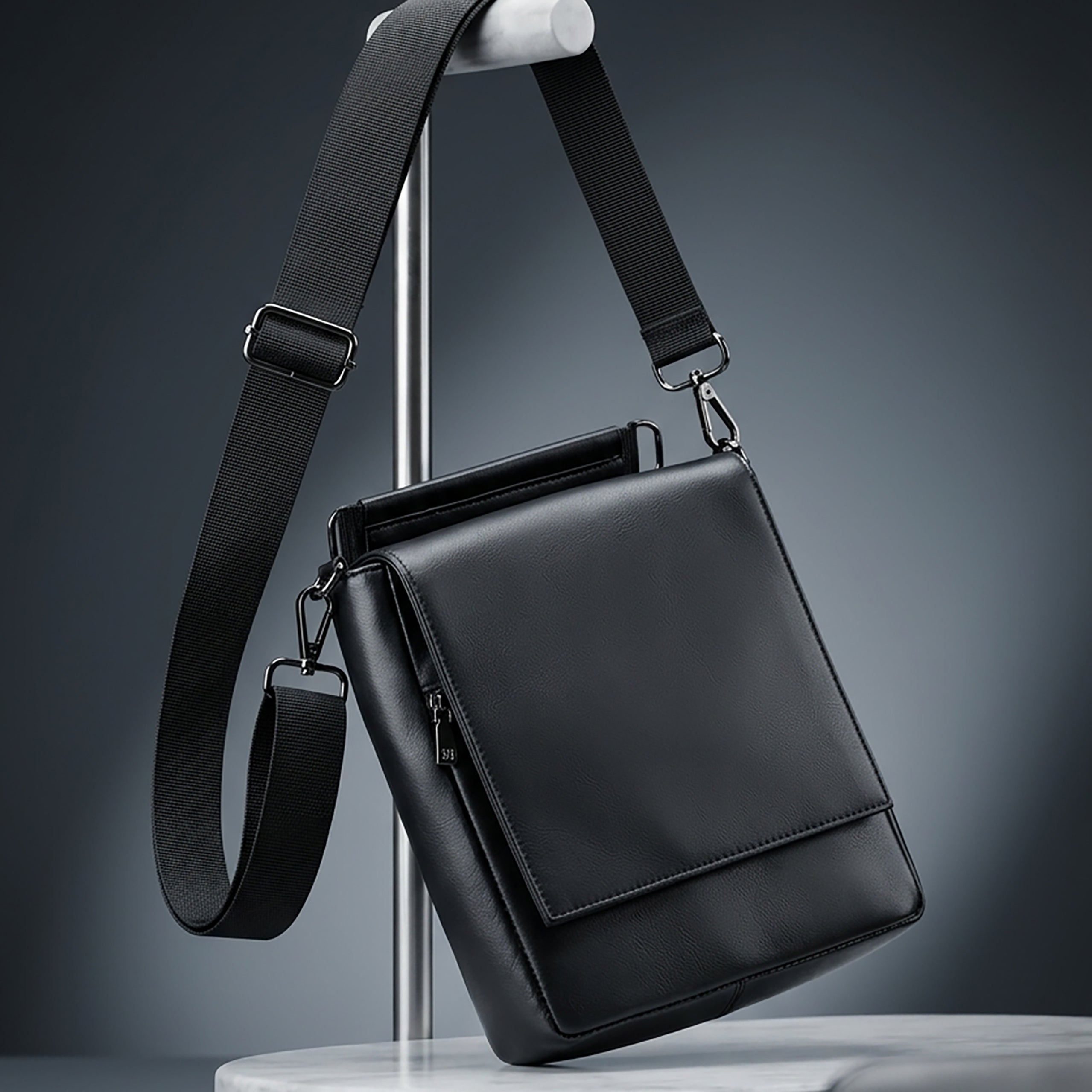 Urban Minimalism: Petite Black Leather Crossbody