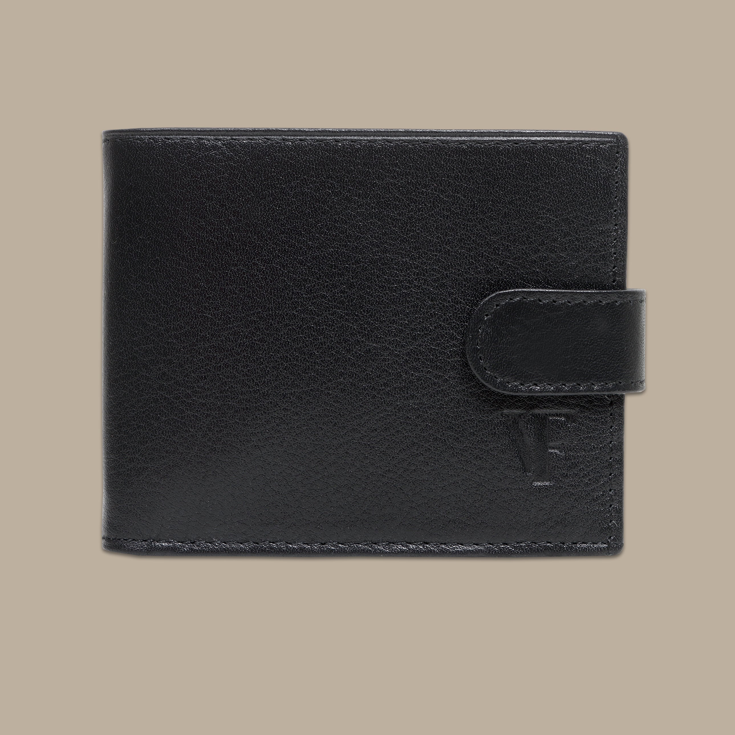 Dual Tone Opulence: The Black Flap Capsule Wallet - A Fusion of Style and Functionality