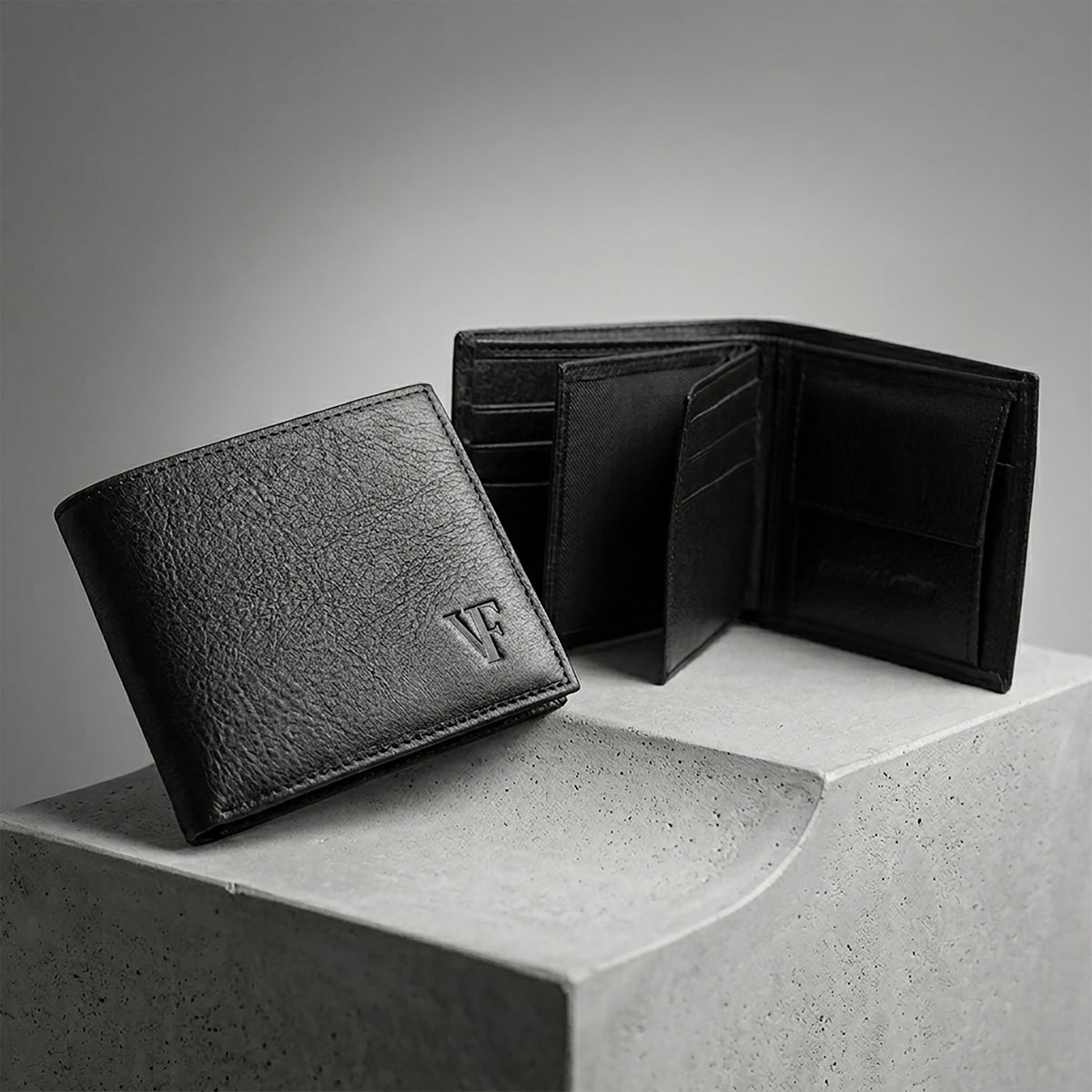 Essential Elegance: Black Basic Wallet with Structural Integrity