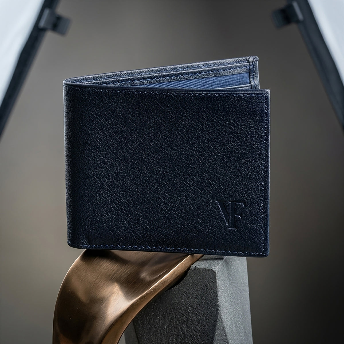 Nautical Sophistication: Navy Structured Wallet