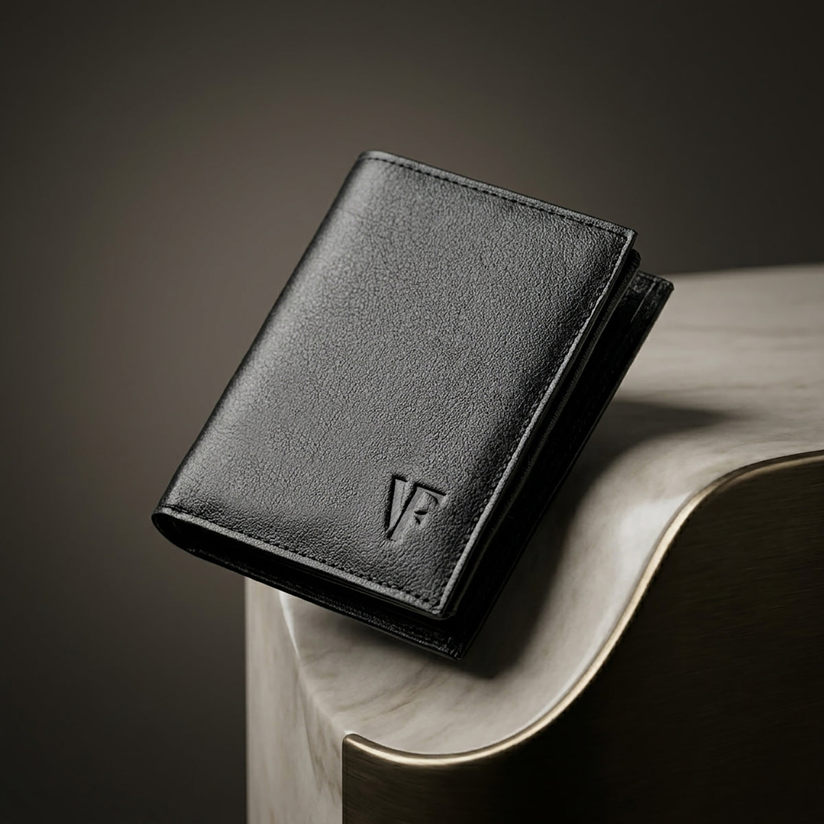 Black Structured Capsule Wallet