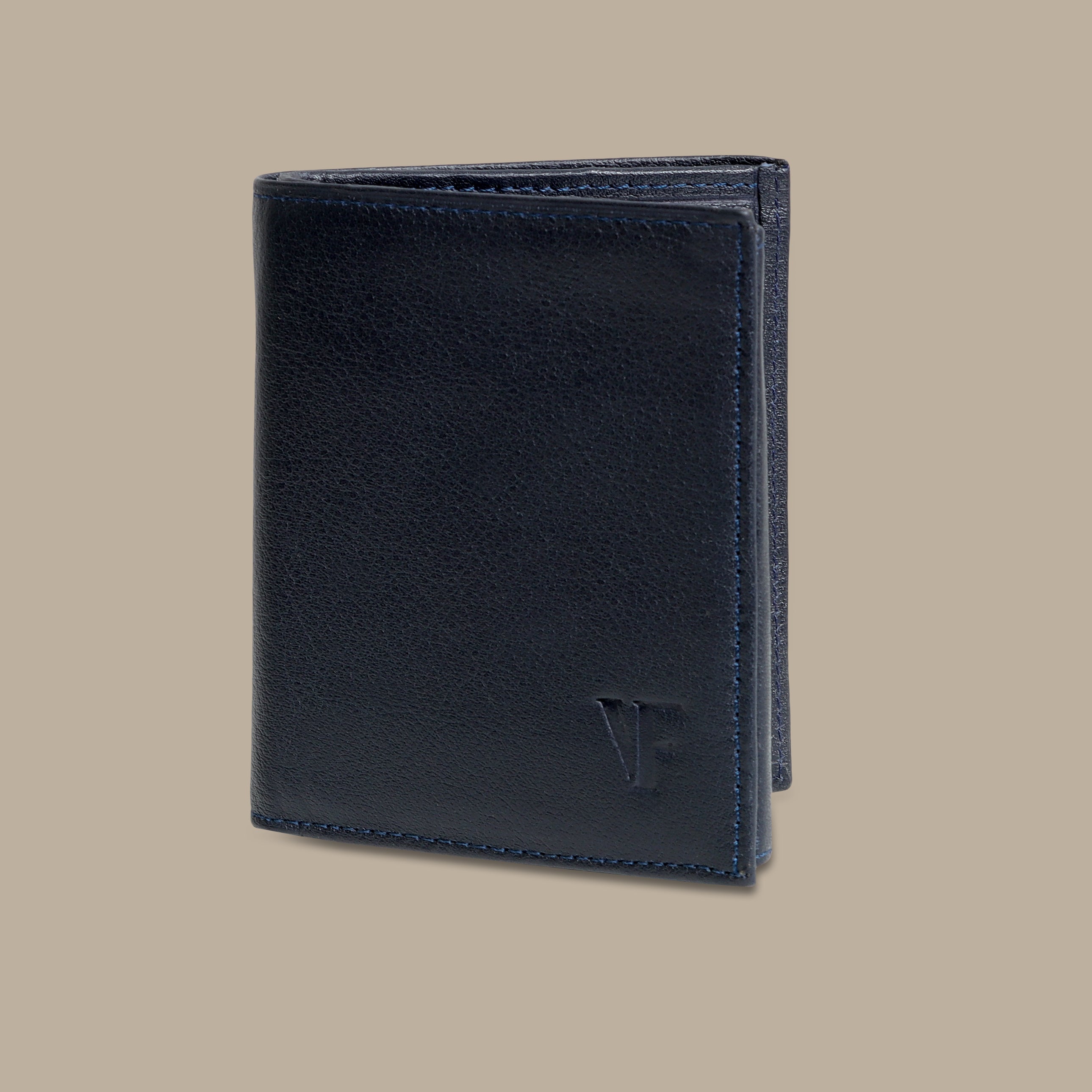 Navy Elegance: Capsule Wallet with Interior Flair