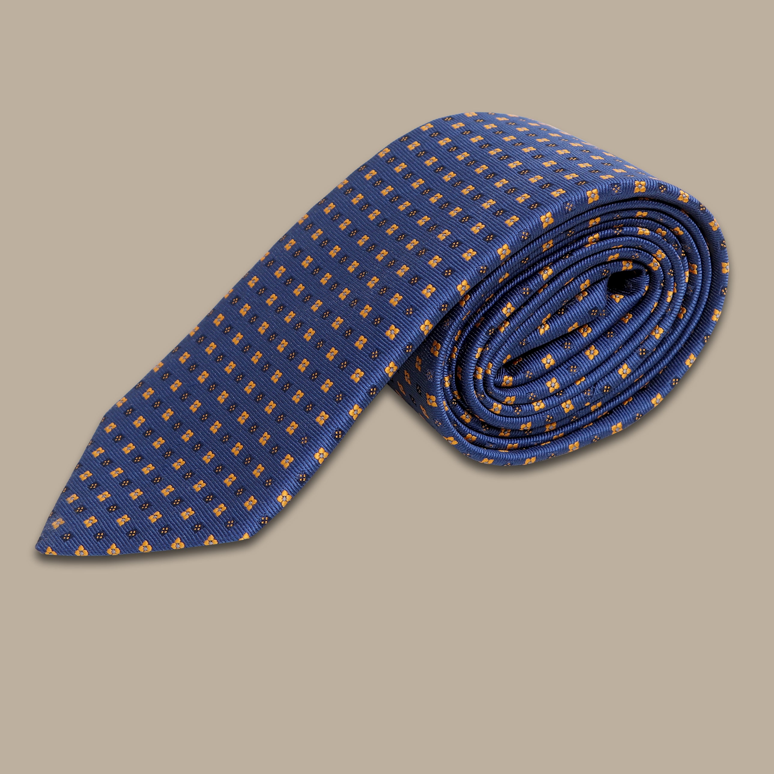 Navy Nights in Havana: Havan Flower Printed Tie