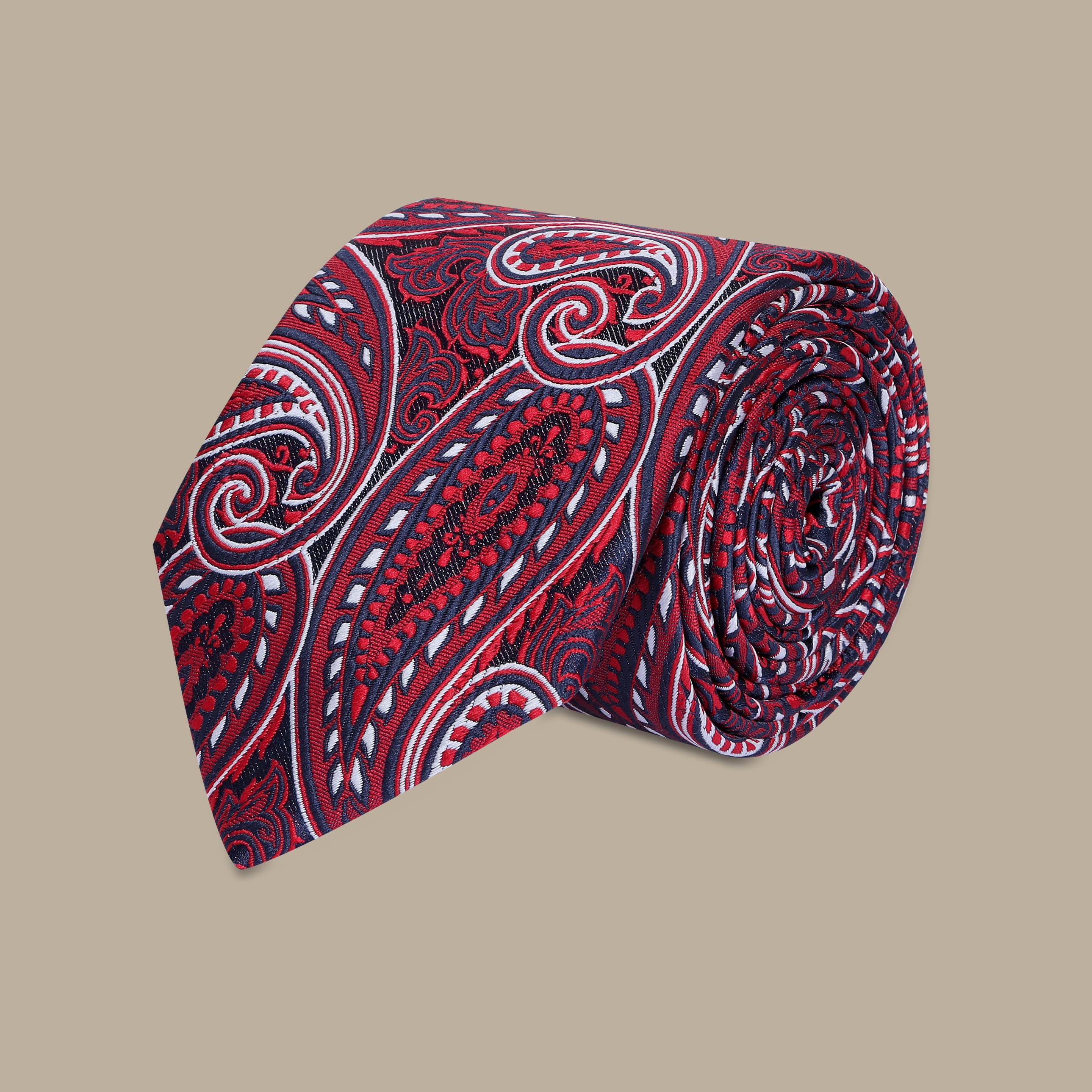 Burgundy Paisley Print Tie