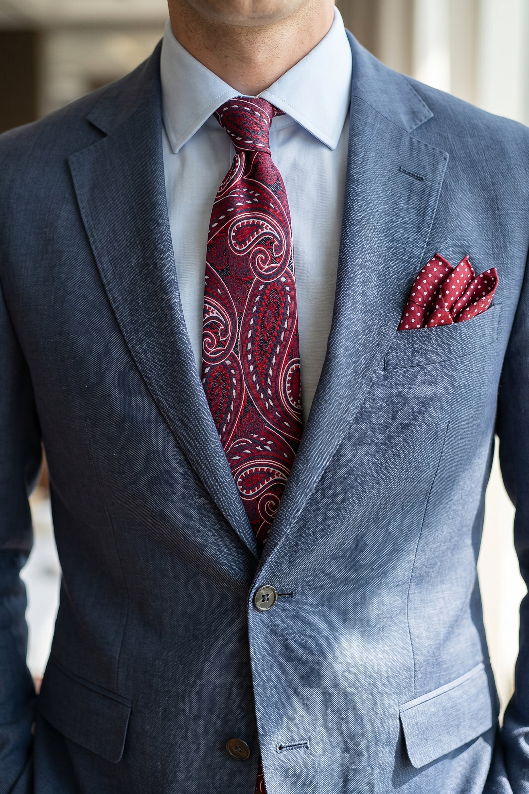 Burgundy Paisley Print Tie