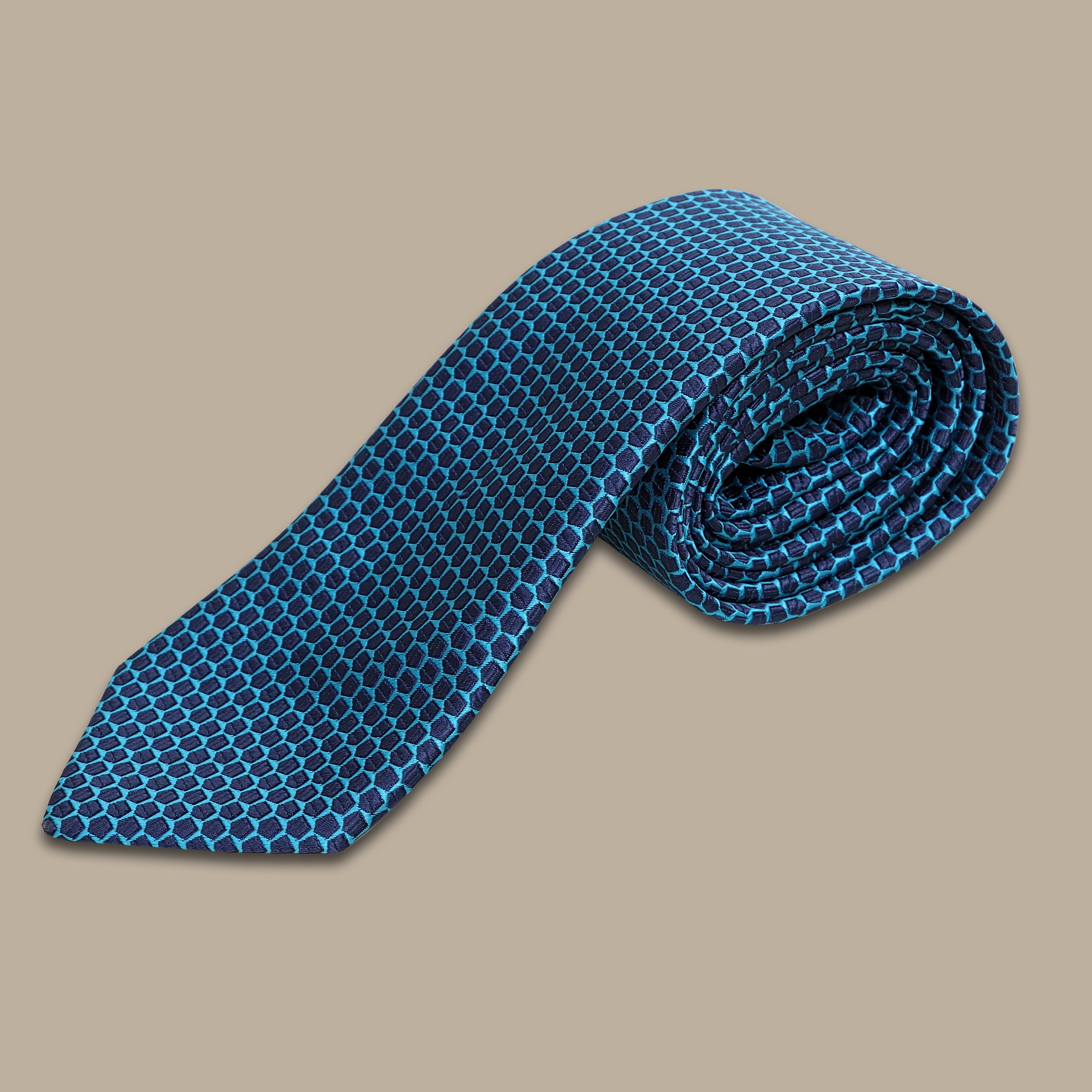 Turquoise Hives: Bee-Inspired Printed Tie