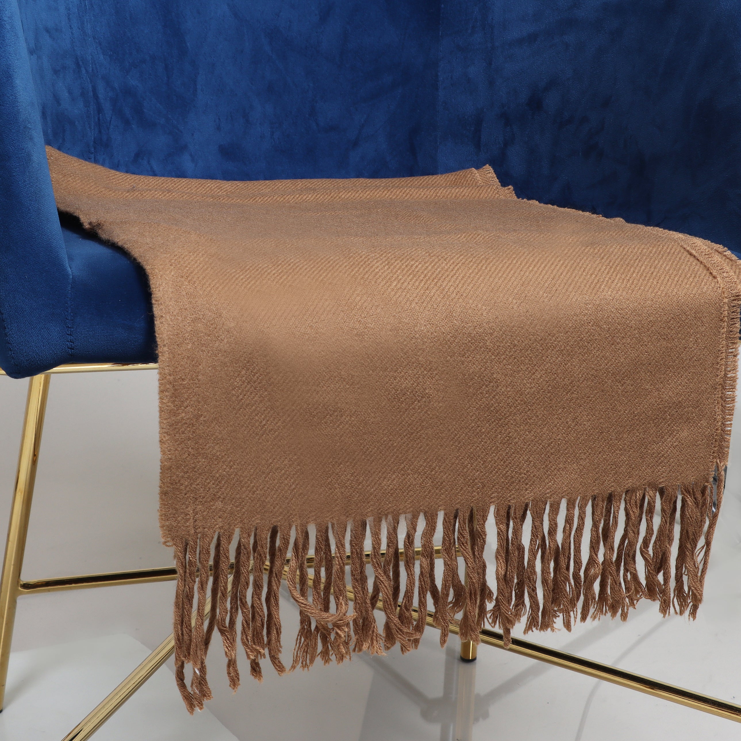 Timeless Comfort: Camel Twill Wool Scarf