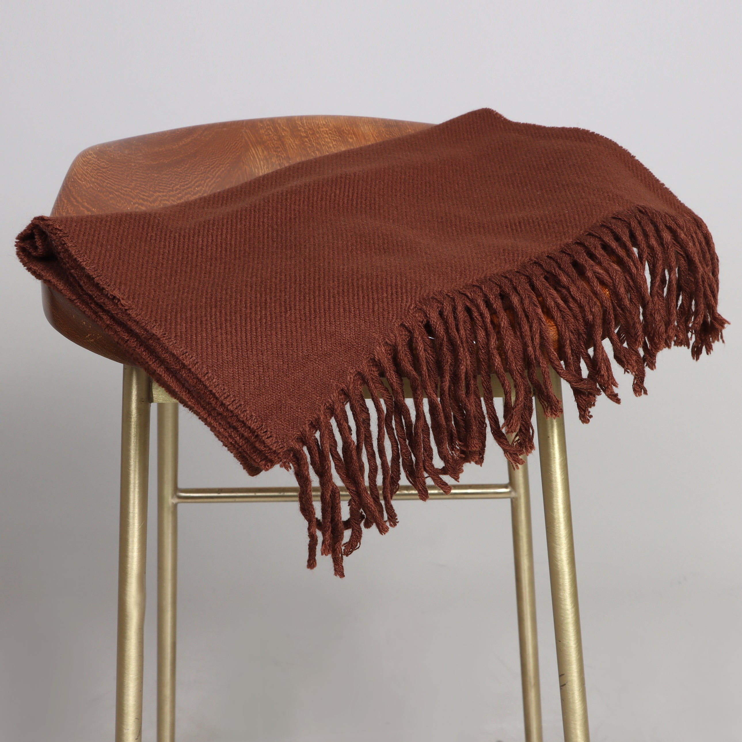 Brick Elegance: Classic Twill Wool Scarf