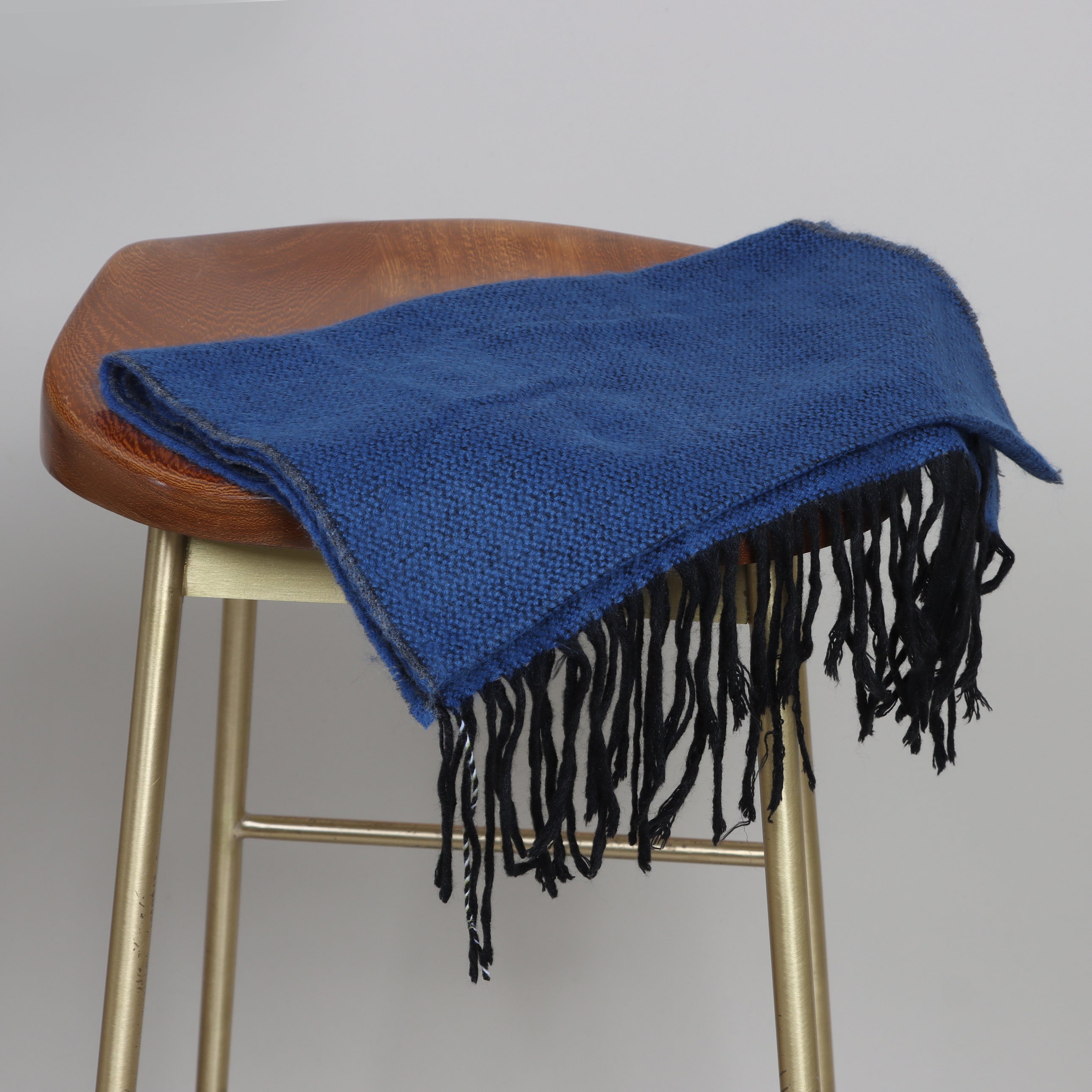 Indigo Impressions: Wool Scarf with Striking Patterns