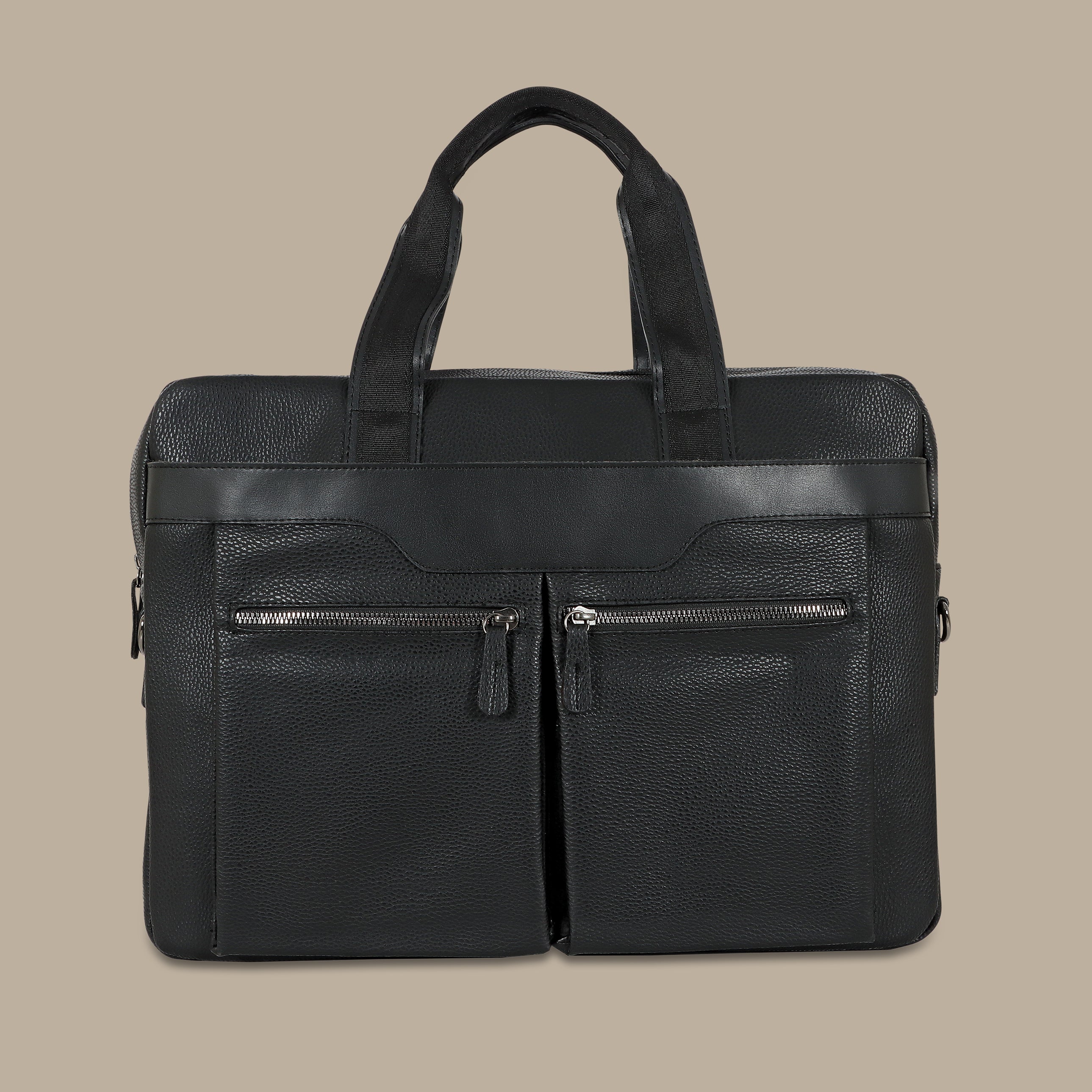 Stylish Black Leather Laptop Bag