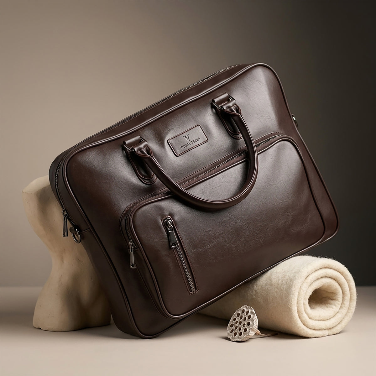 Classic Brown Leather Laptop Bag: Timeless & Functional