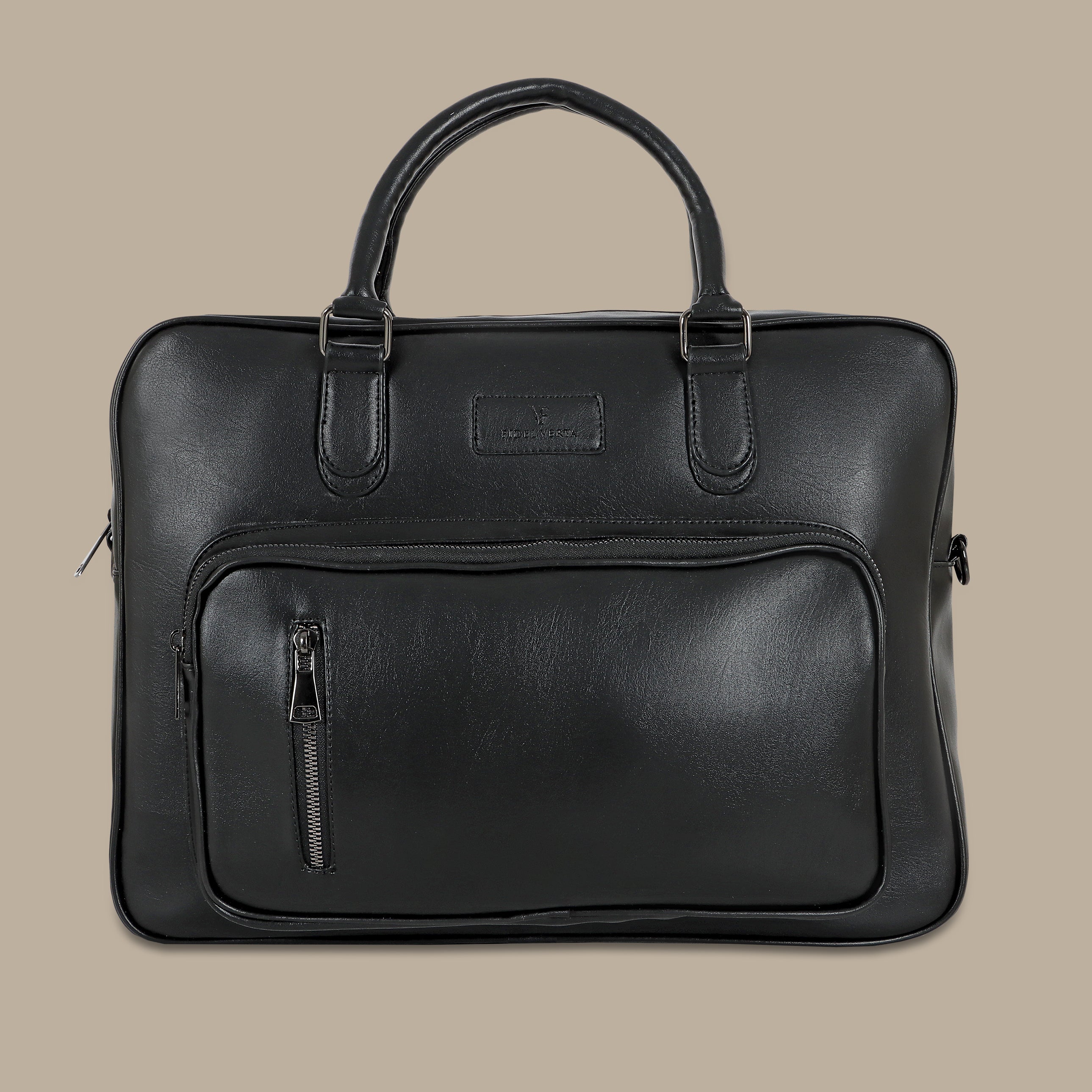 Sleek Laptop Bag Leather Black