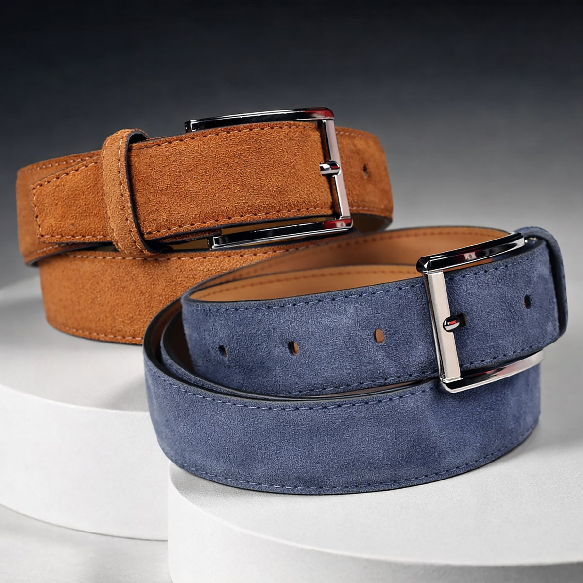 Chamois Belt with Stitched Detailing