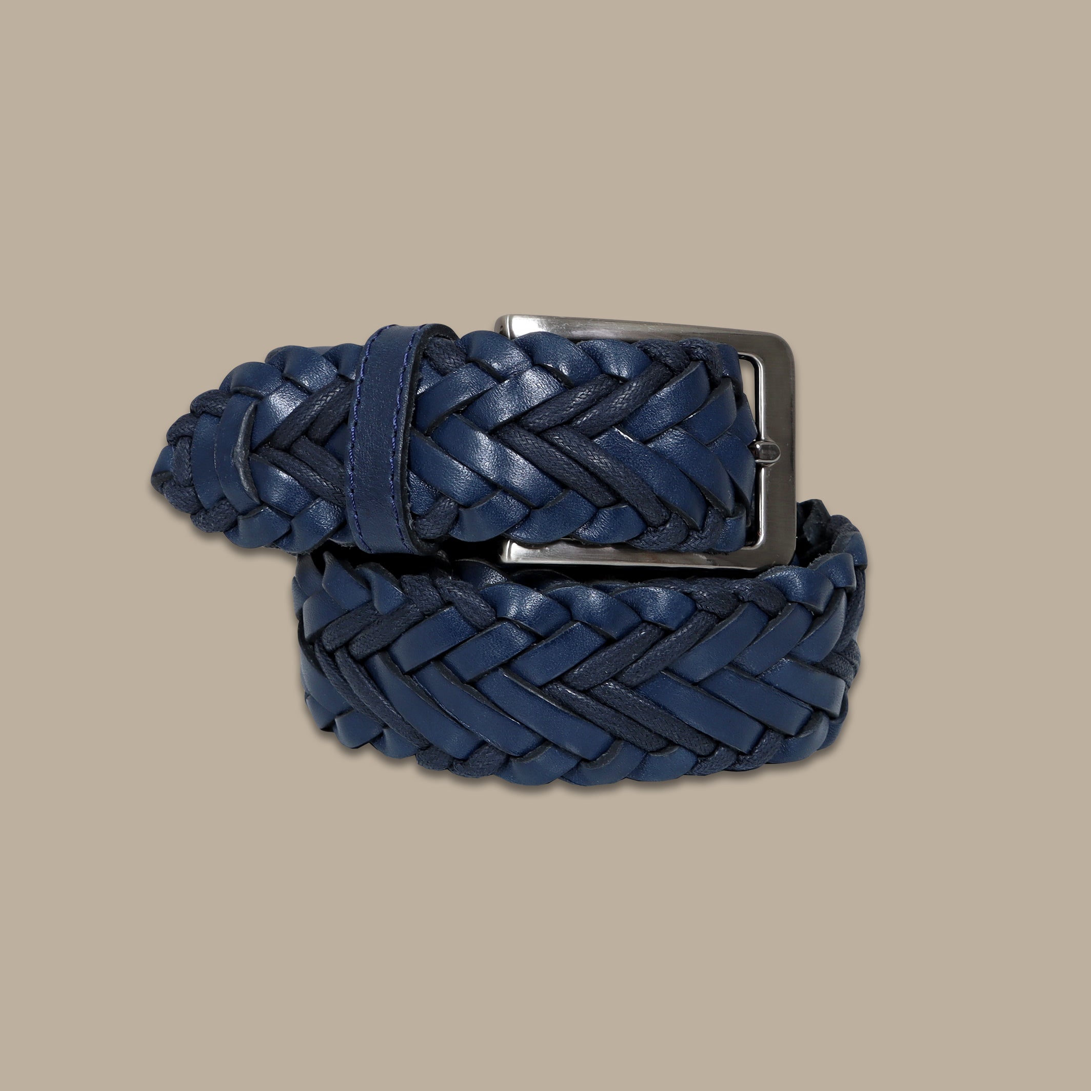 Belt Leather plain braided