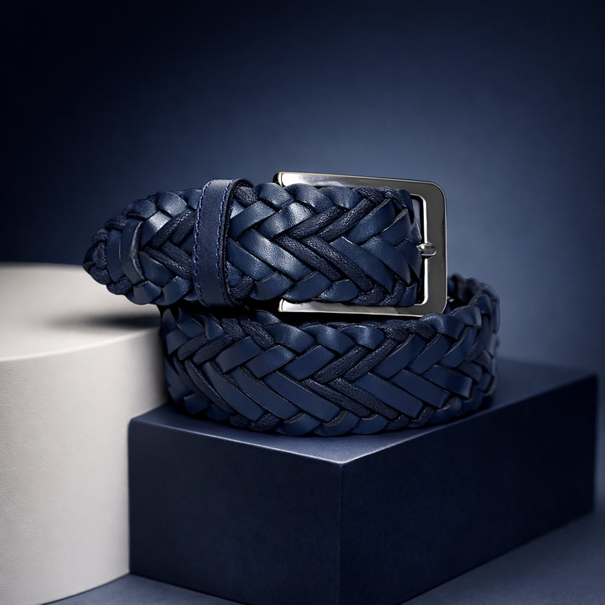 Belt Leather plain braided