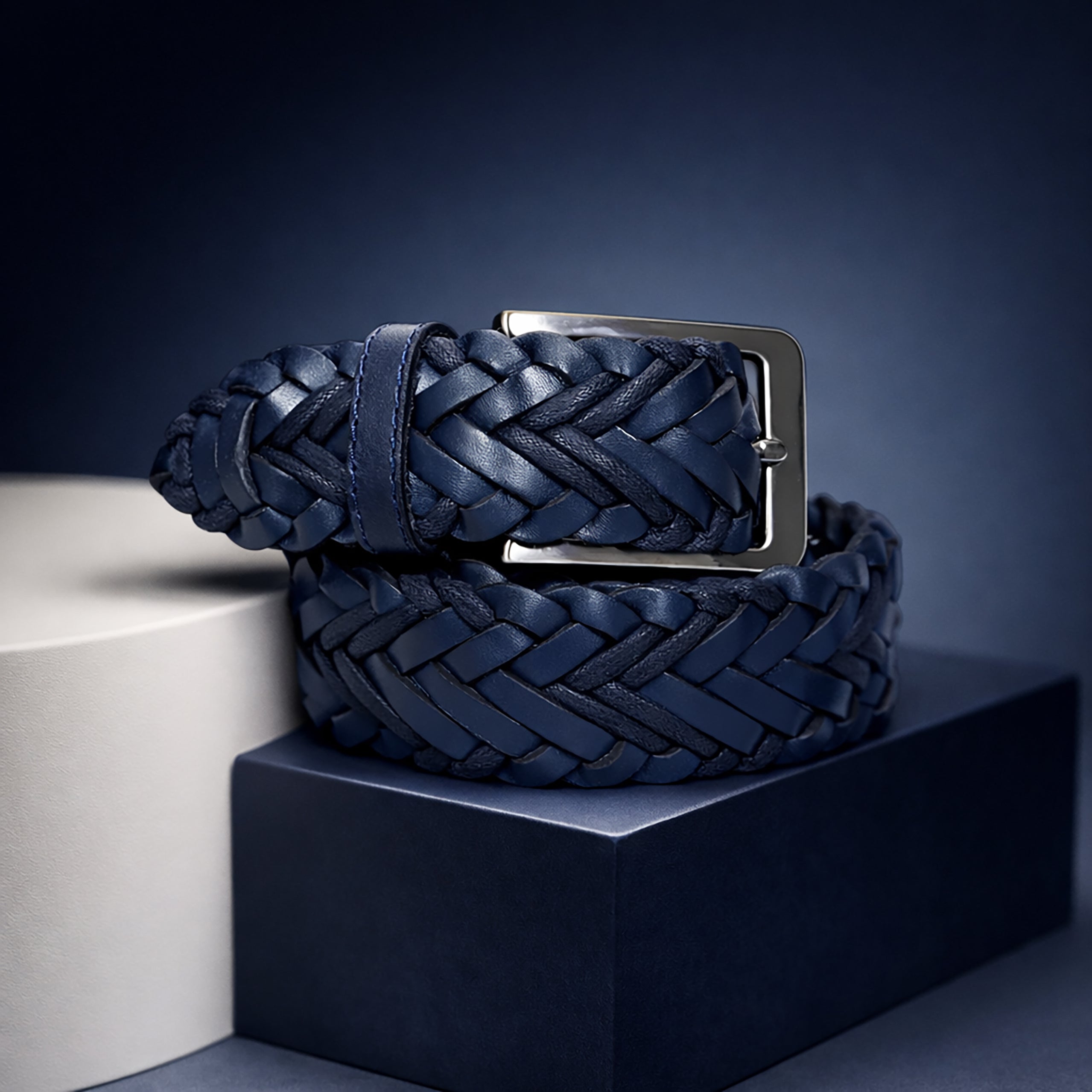 Belt Leather plain braided