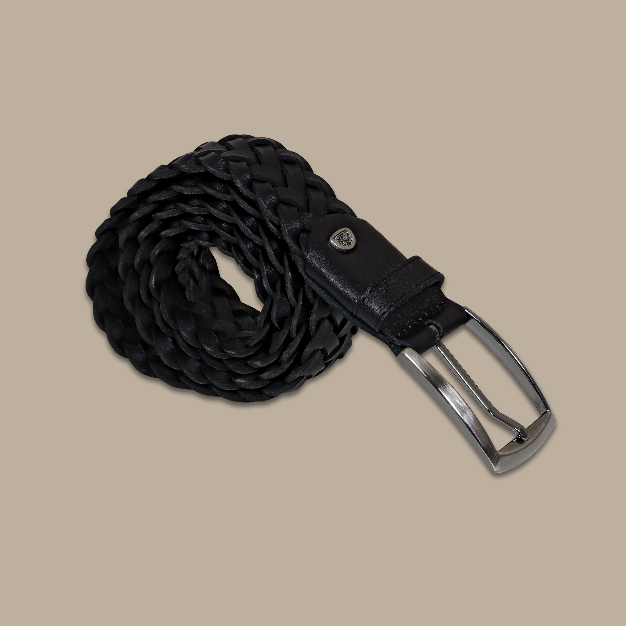 Belt Leather plain braided