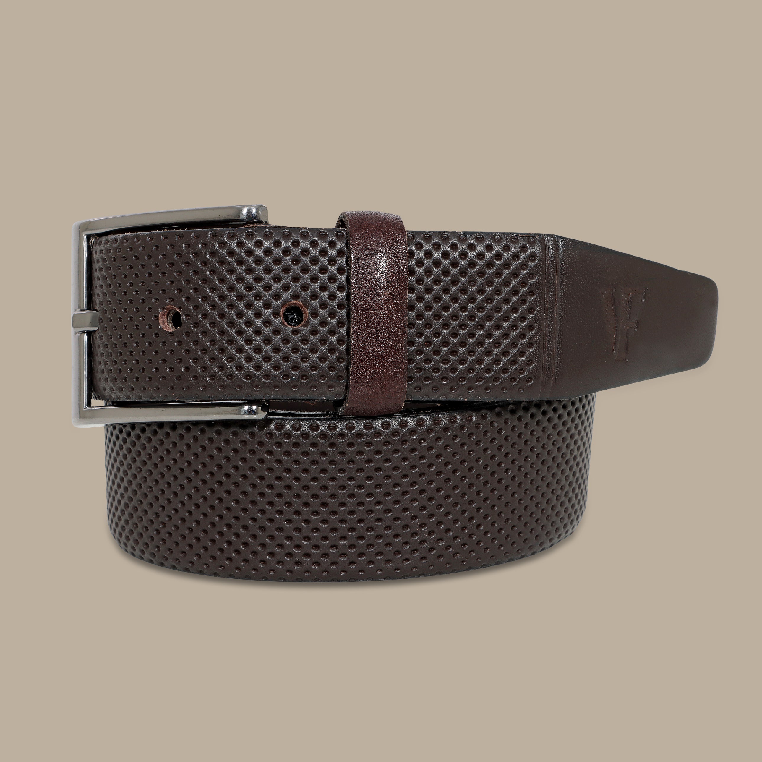 Urban Edge: Brown Leather Net Belt