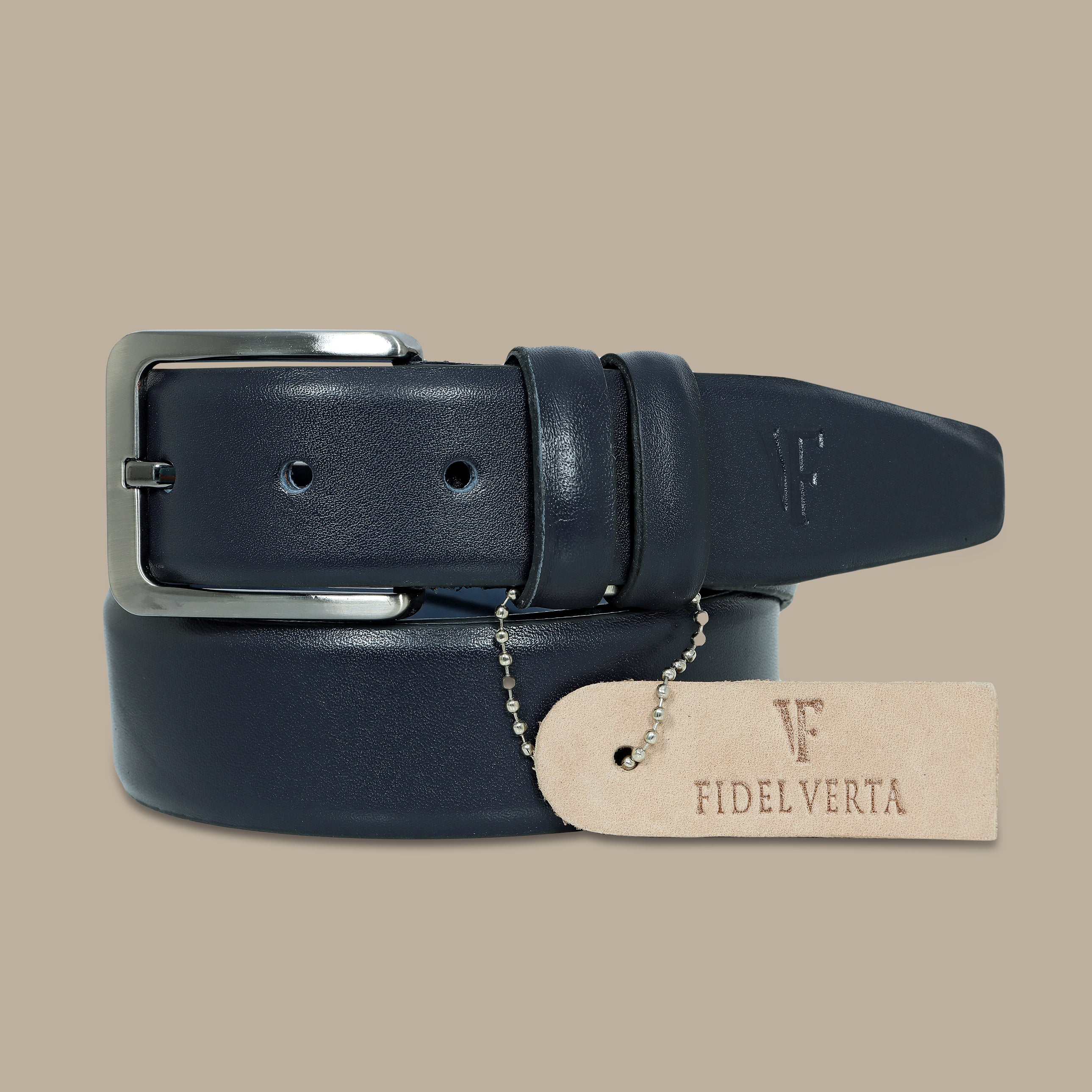 Navy Leather Nubuck Belt: Everyday Elegance