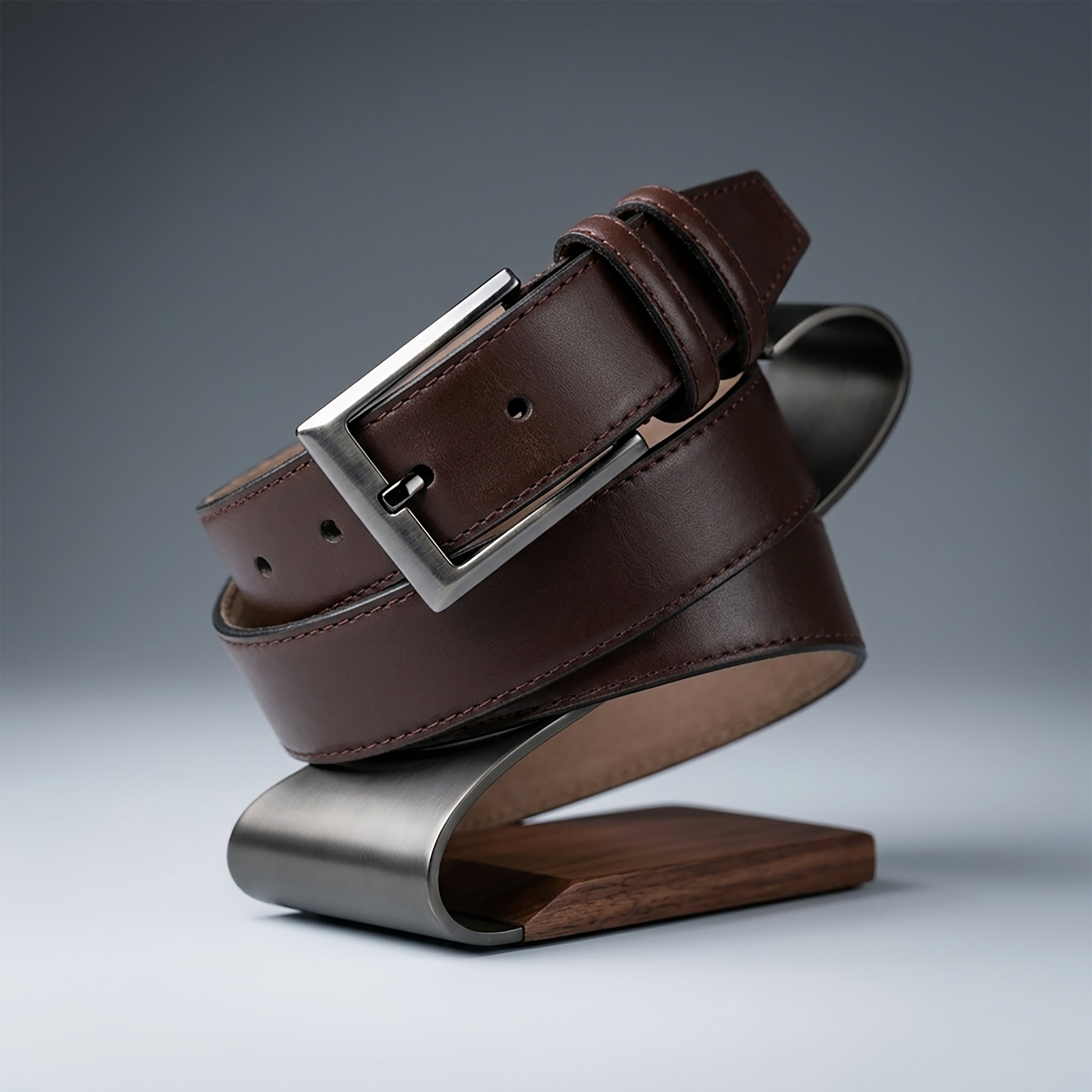 Classic Touch: Brown Plain Leather Belt