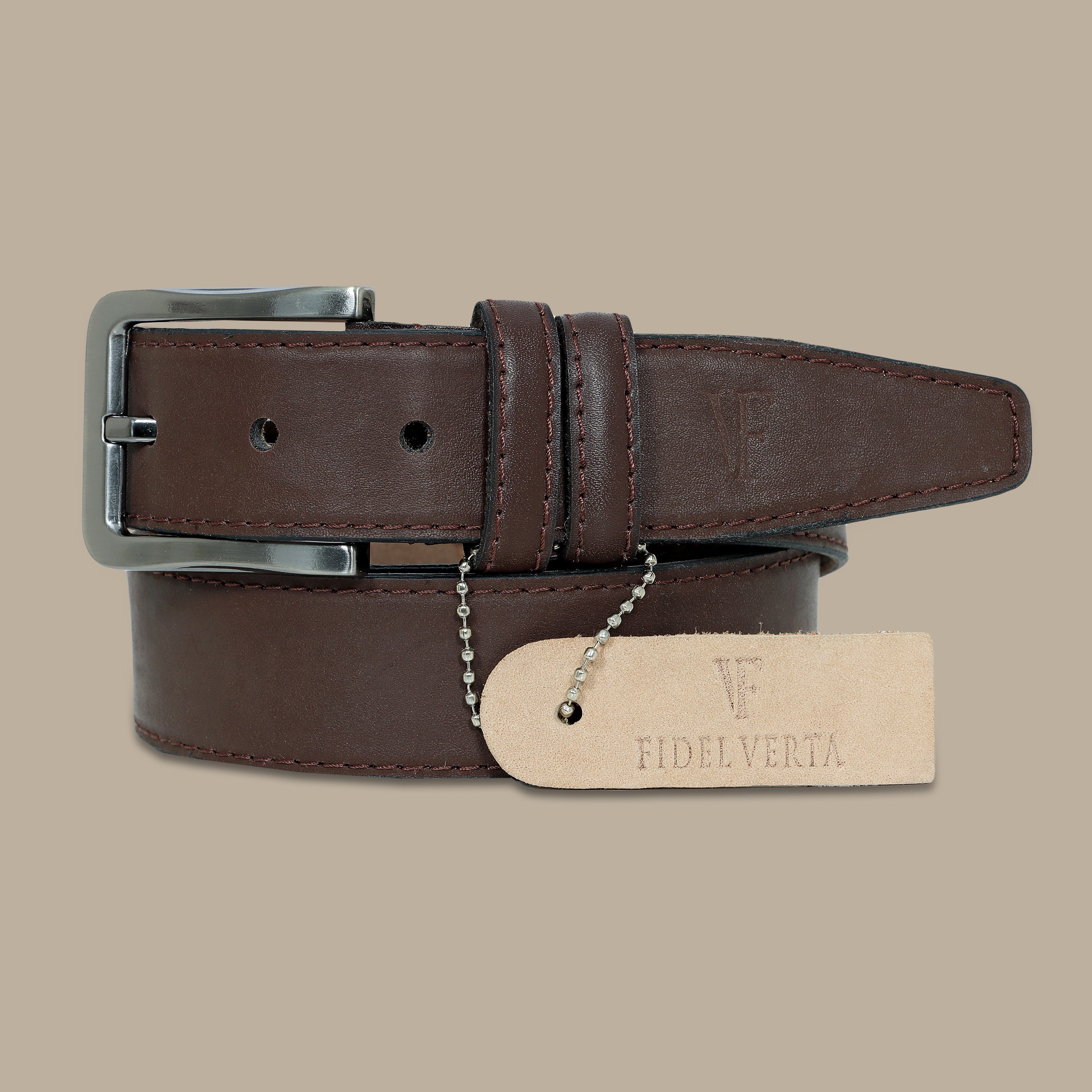 Classic Touch: Brown Plain Leather Belt