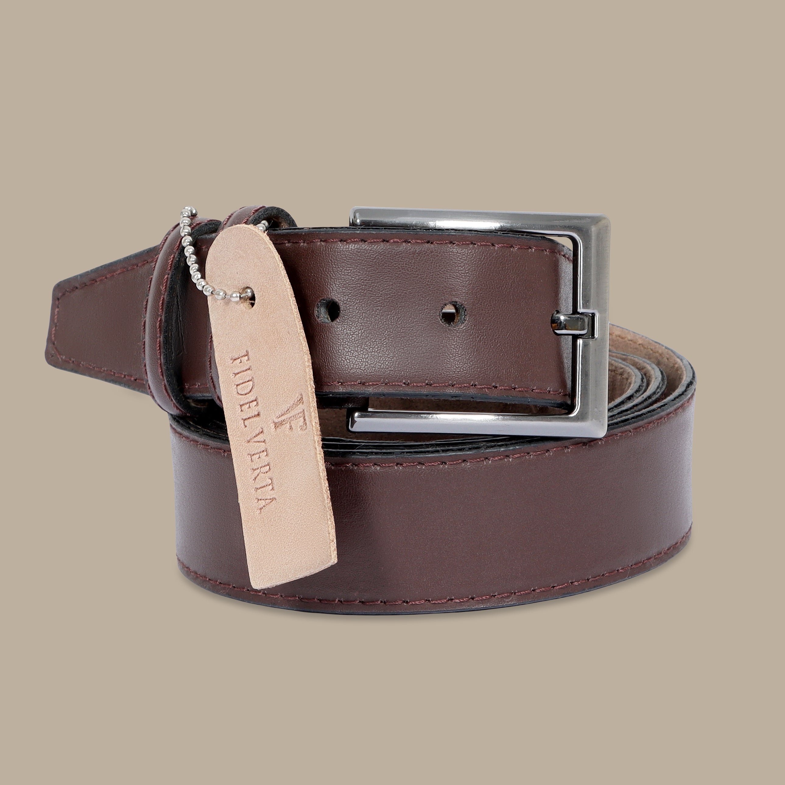 Classic Touch: Brown Plain Leather Belt